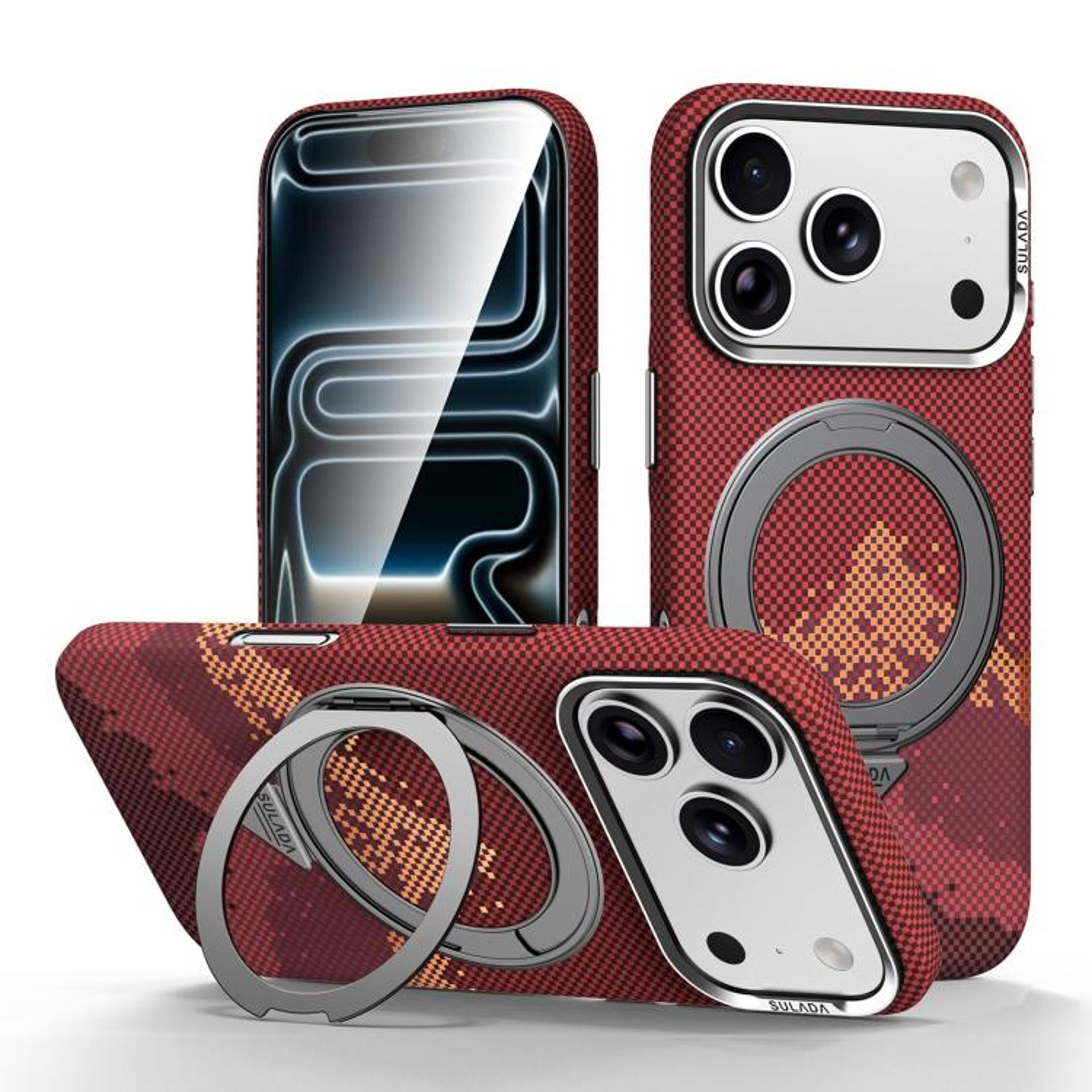 SULADA Kevlar IPhone 17 Pro Case With MagSafe Magnetic Case And 360 Rotating Stand 12