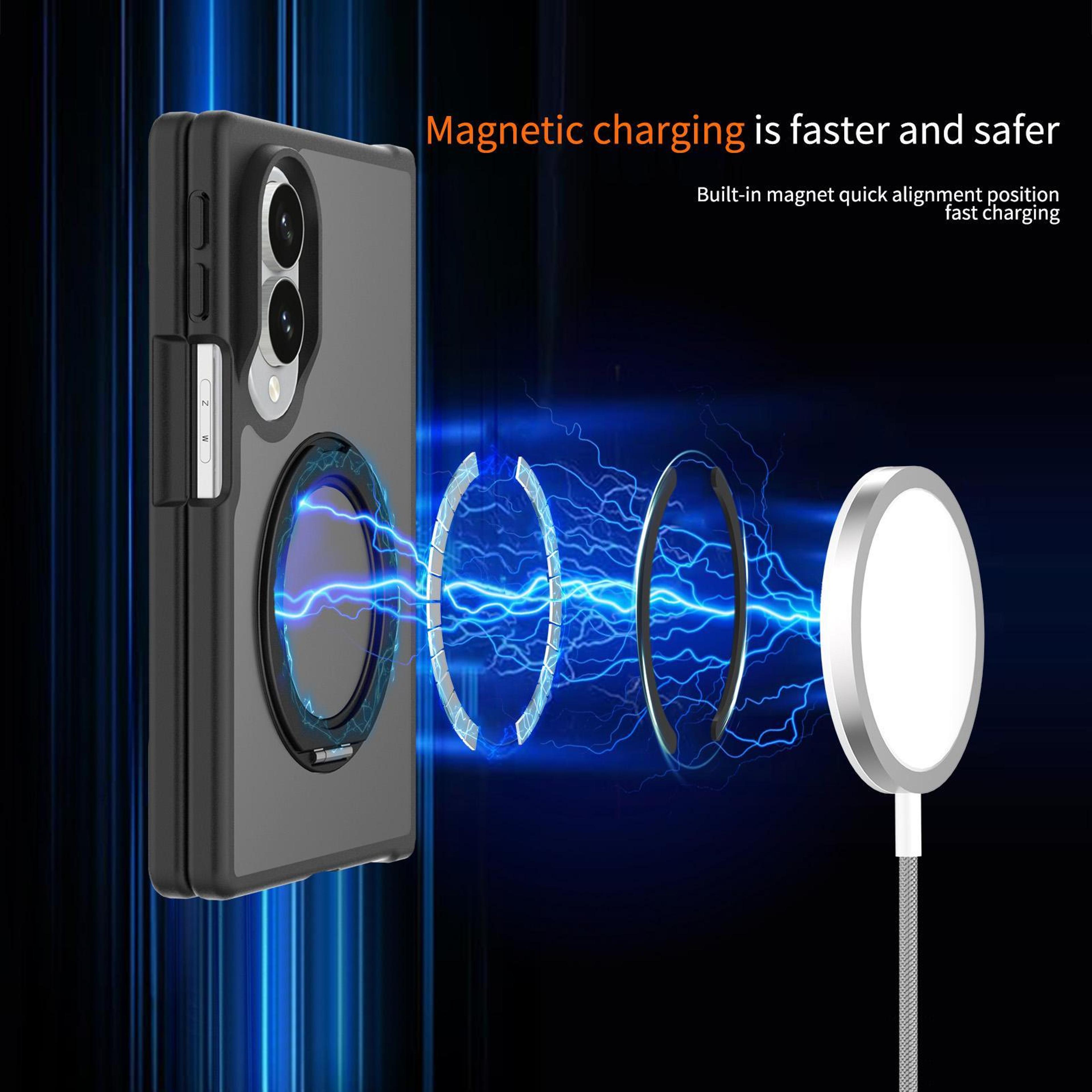 Galaxy Z Fold8 Ultra Magnetic Phone Case With 360 Rotating Ring Holder Skin Feel Protective Cover 5