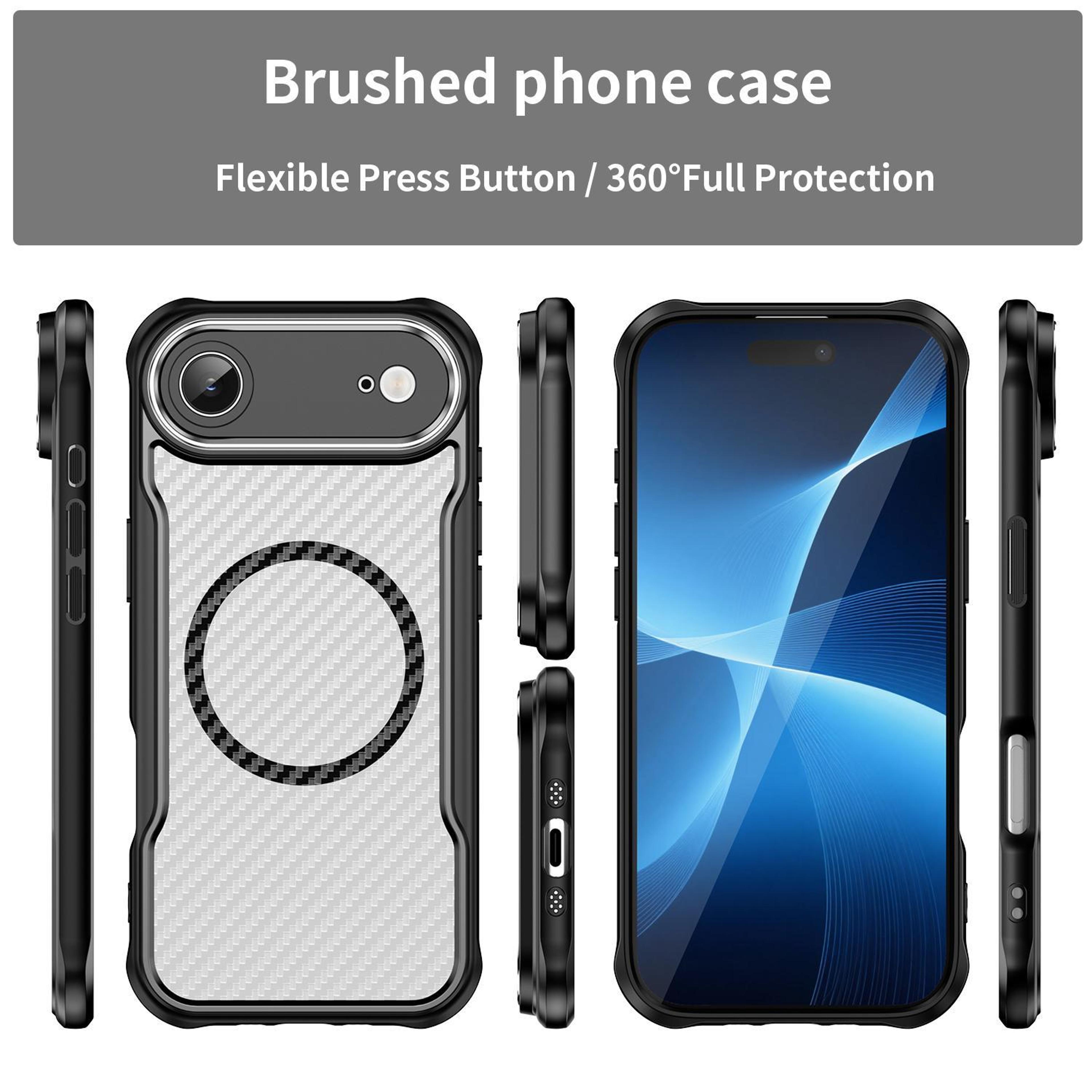 IPhone Air MagSafe Phone Case Carbon Fiber Texture Translucent Protective Cover 2