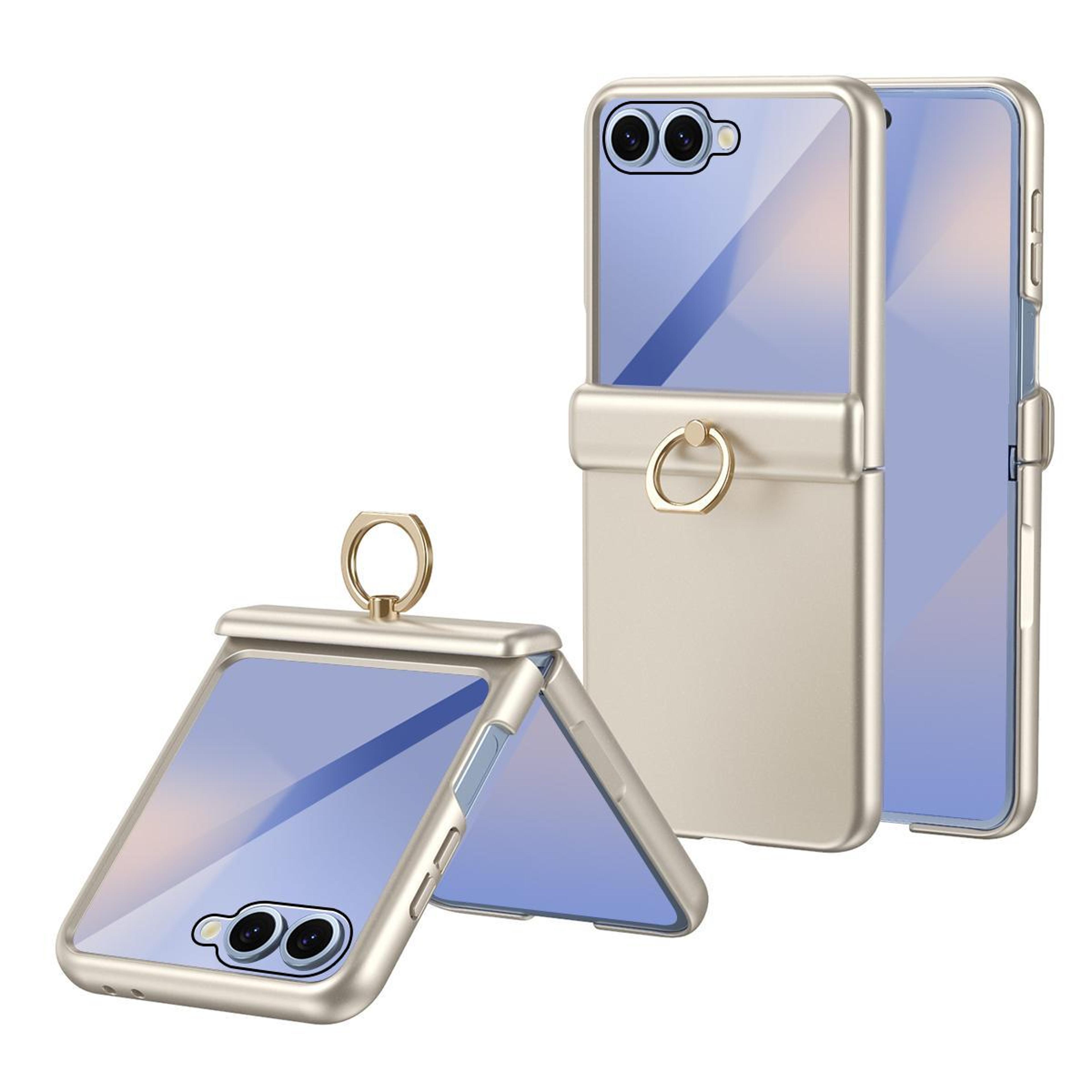 Starry Armor Galaxy Z Flip 7 Case With Hinge Protection Ring Kickstand  Tempered Glass Cover 8
