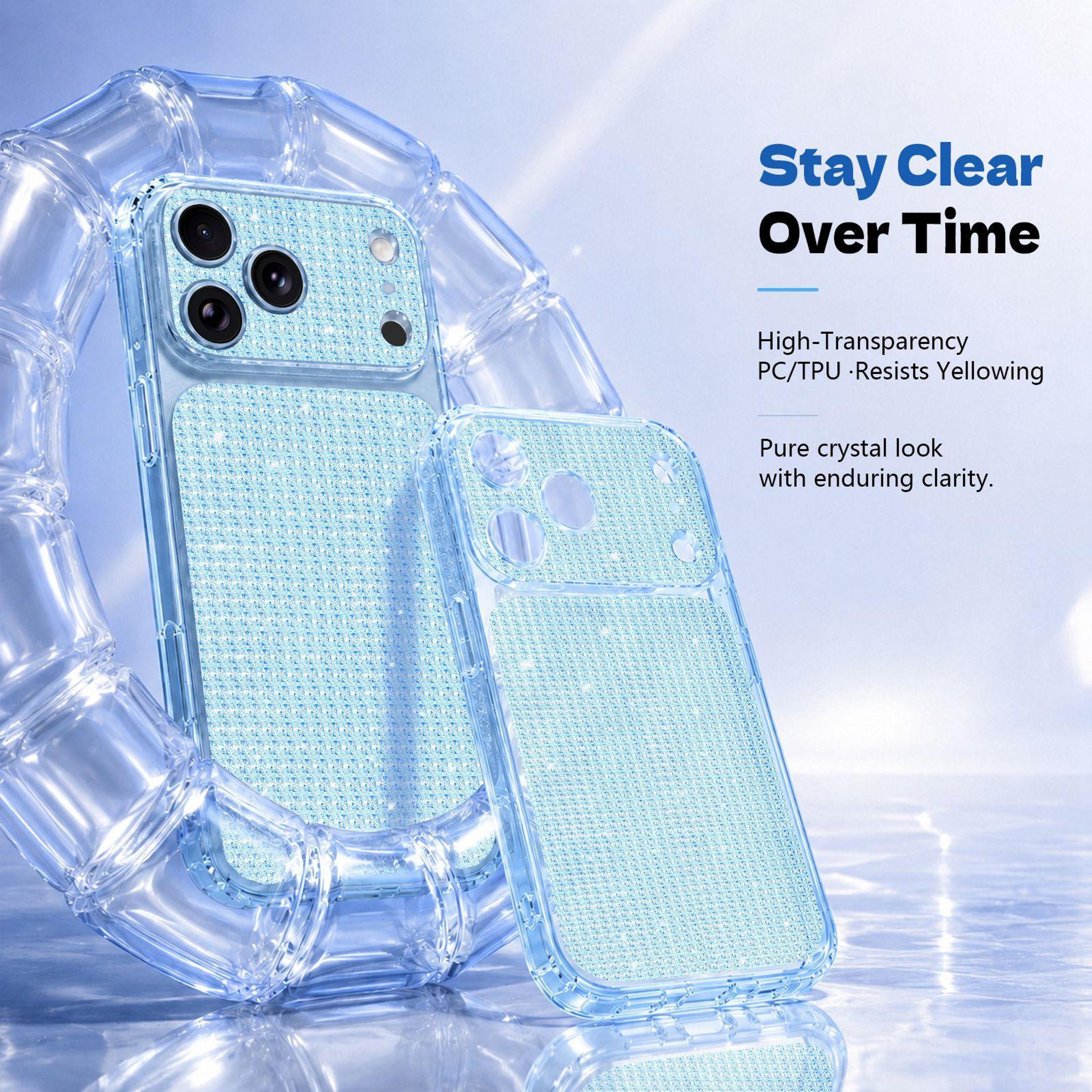 Luxury IPhone 16 Pro Max Glitter Case With Diamond Rhinestones  Shockproof Airbag Protection 3