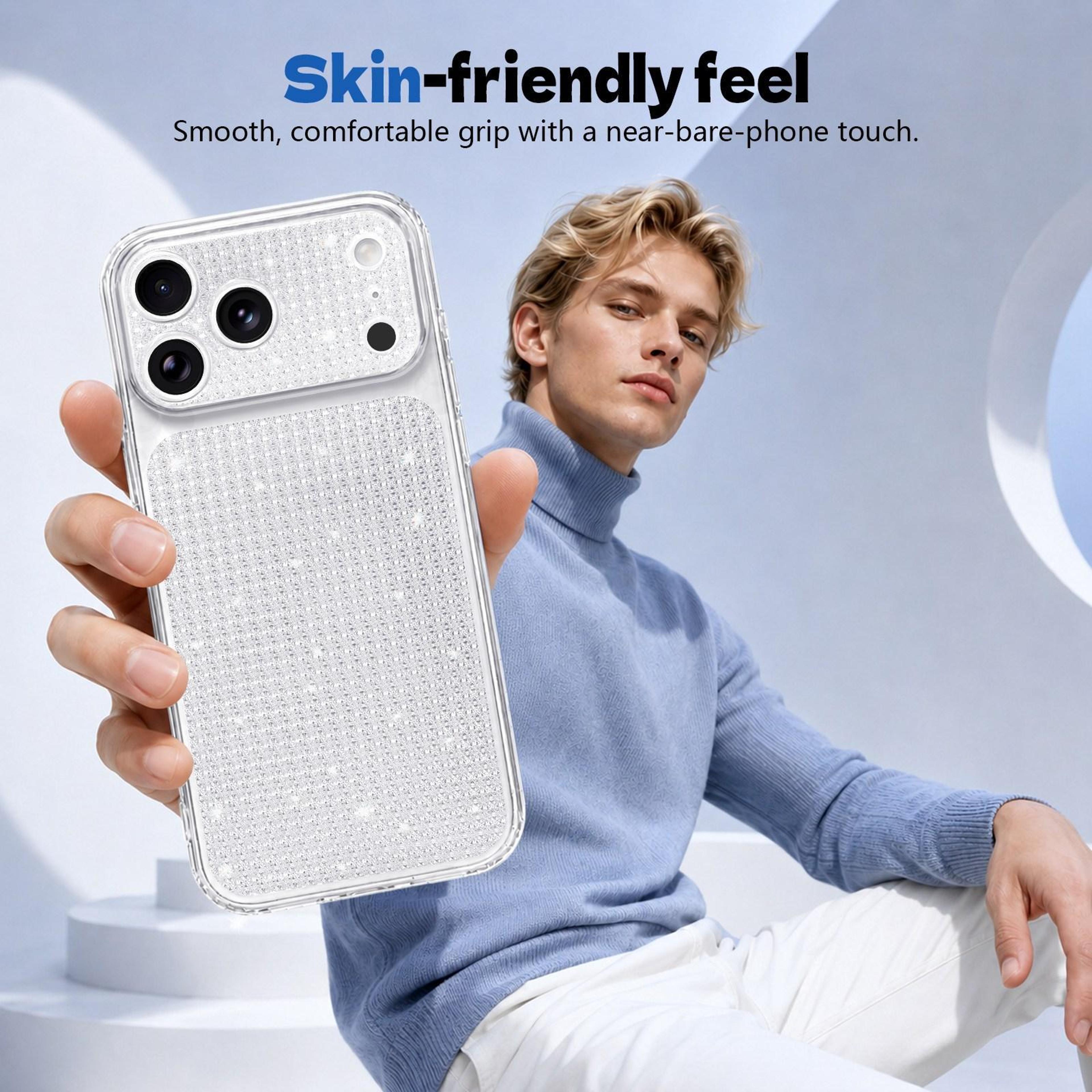 Luxury IPhone 15 Pro Max Case With Glitter Rhinestones  Shockproof Airbag Protection 5