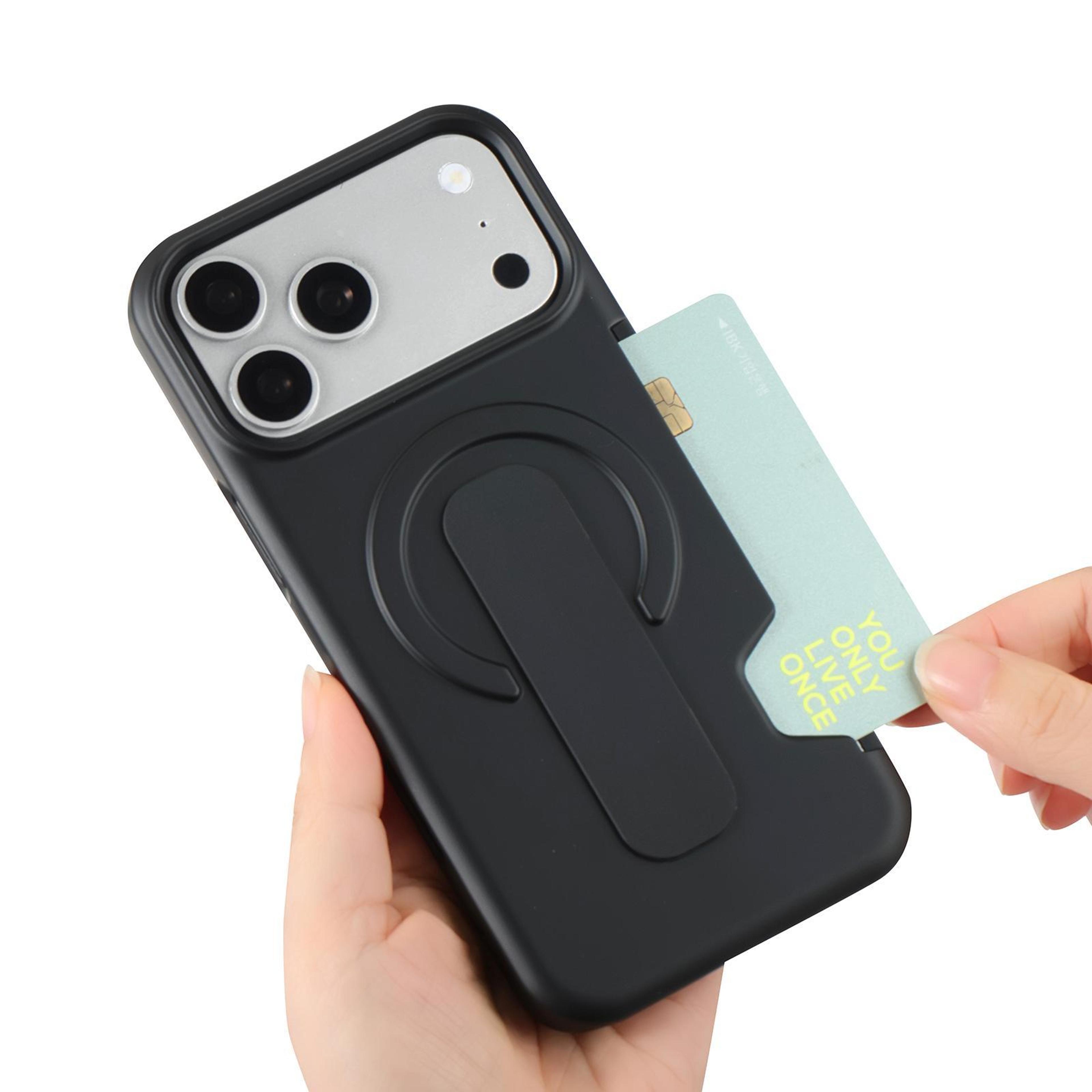 IPhone 16 Pro Magnetic Wallet Case With Card Holder And Kickstand 4