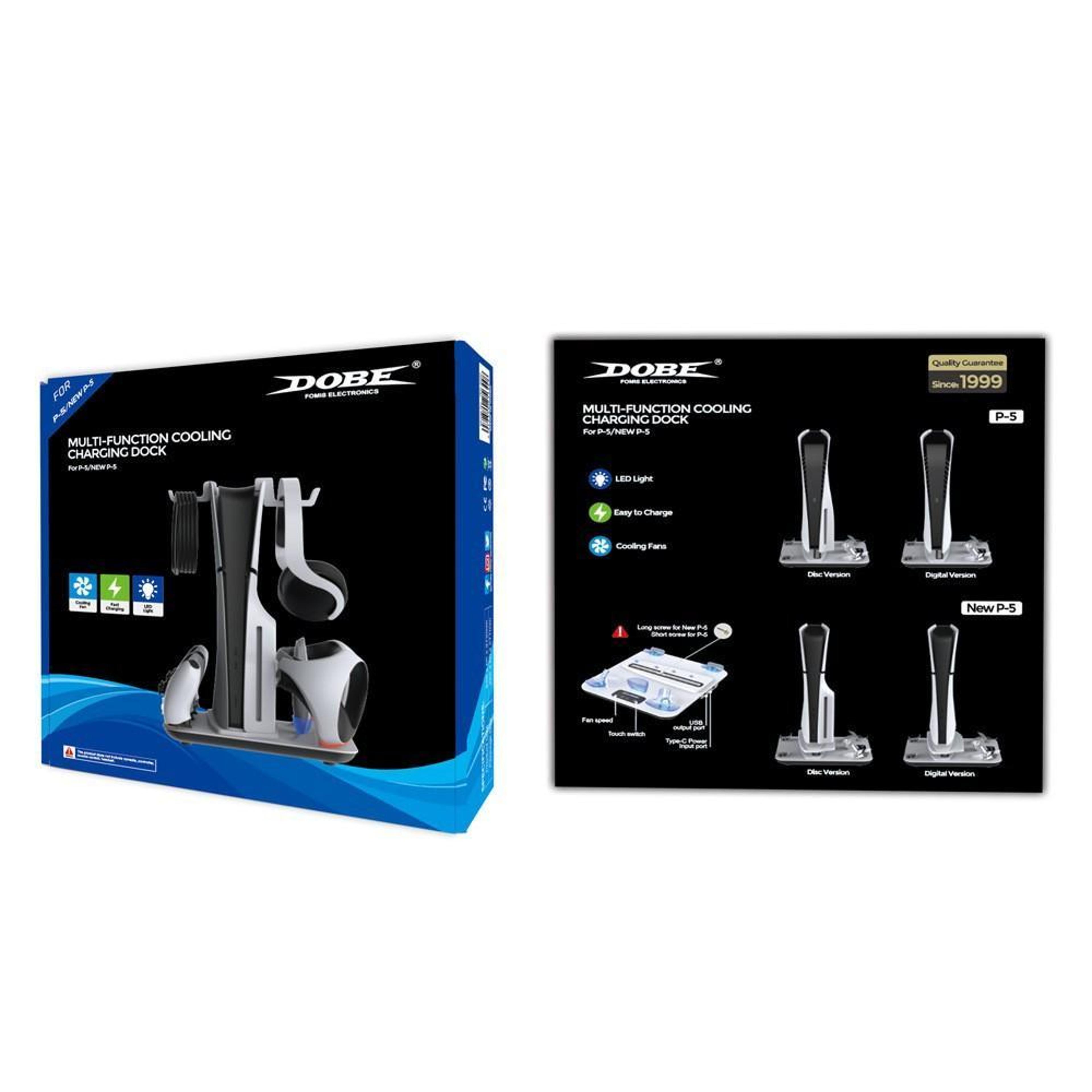 DOBE TP53550 PS5 Cooling Stand With Dual Controller Charging Station For PS5 Slim And PS VR2 6