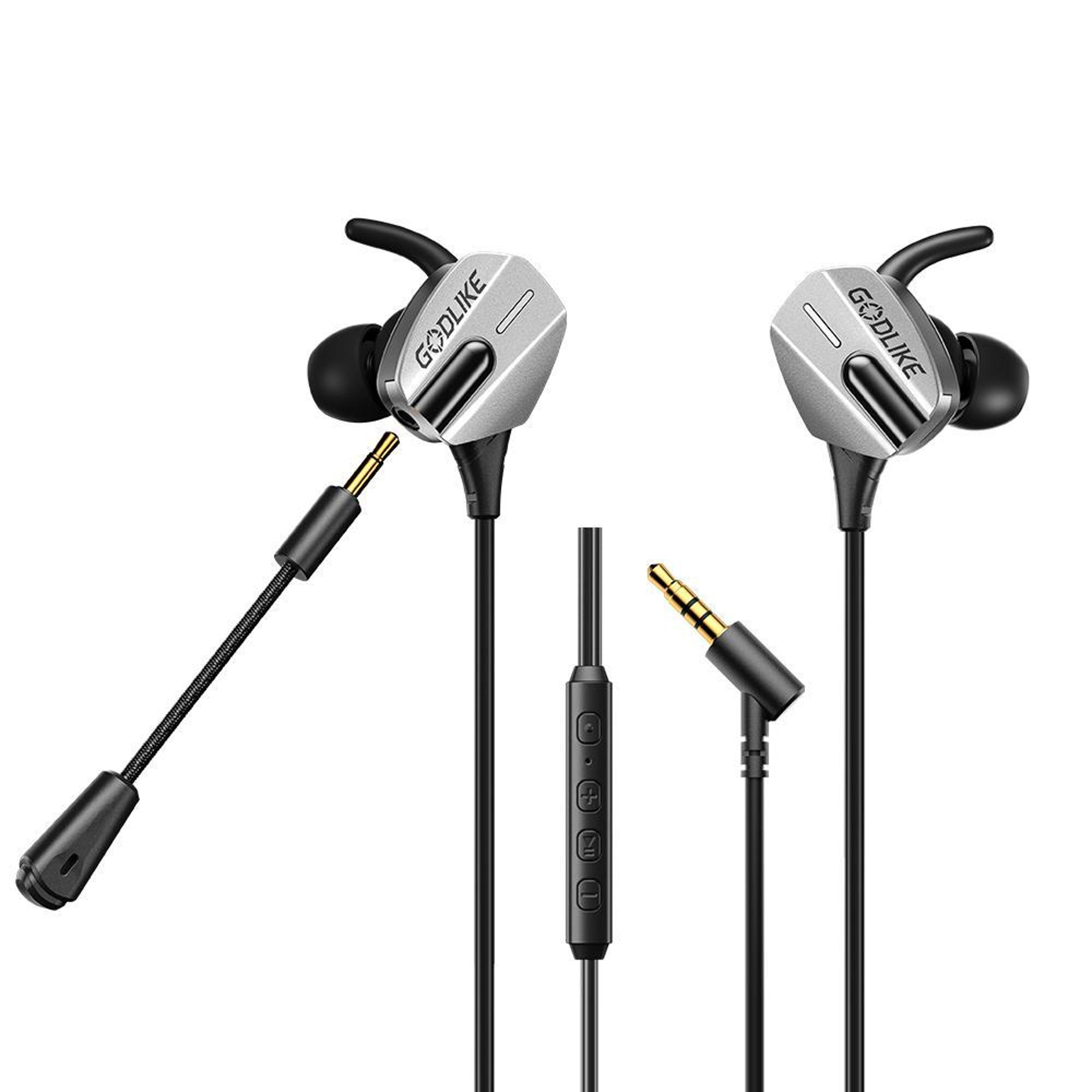 wk yc10 3.5mm wired gaming earphones with detachable noise-canceling mic