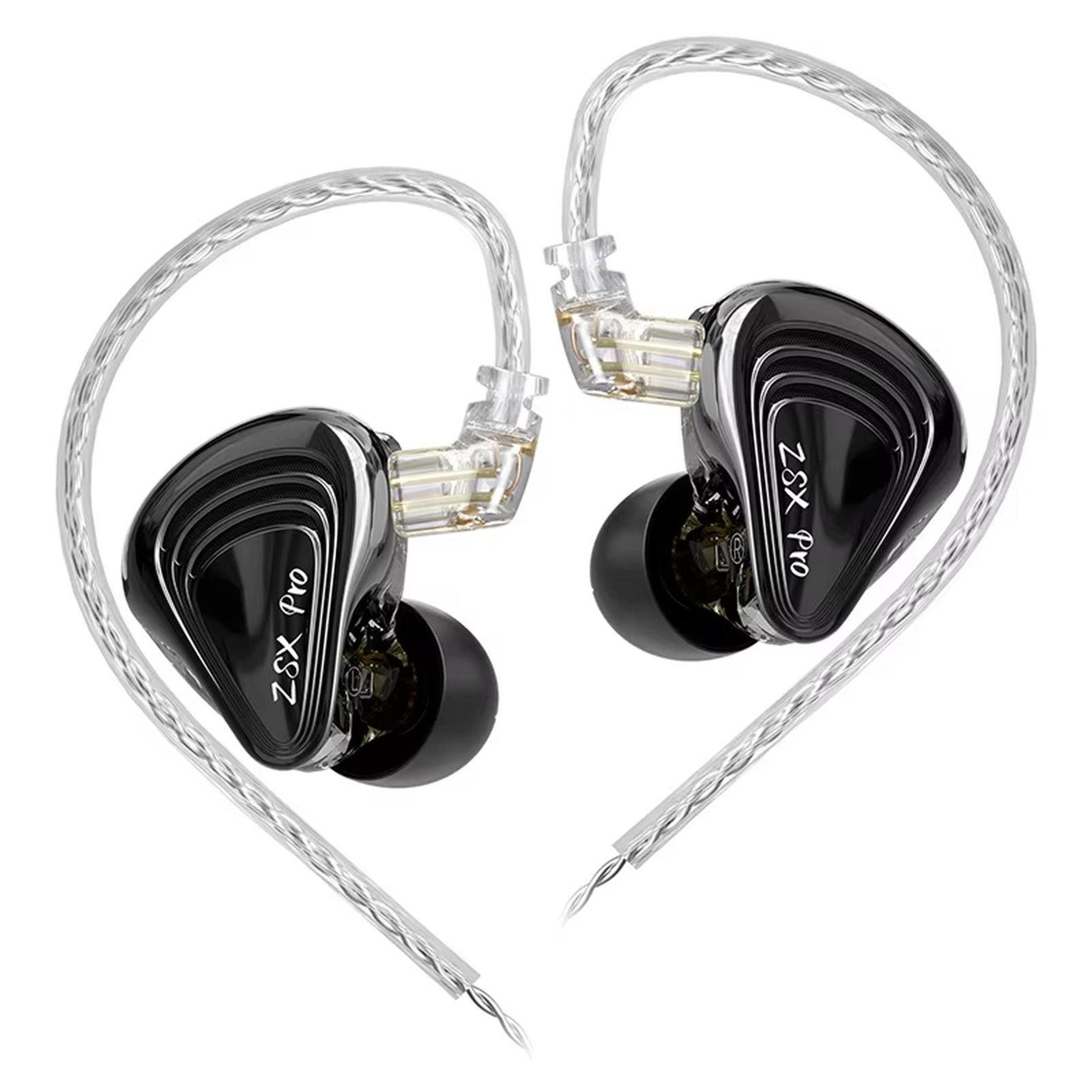 kz zsx pro hifi wired earphones with 5ba+1dd hybrid drivers and detachable cable