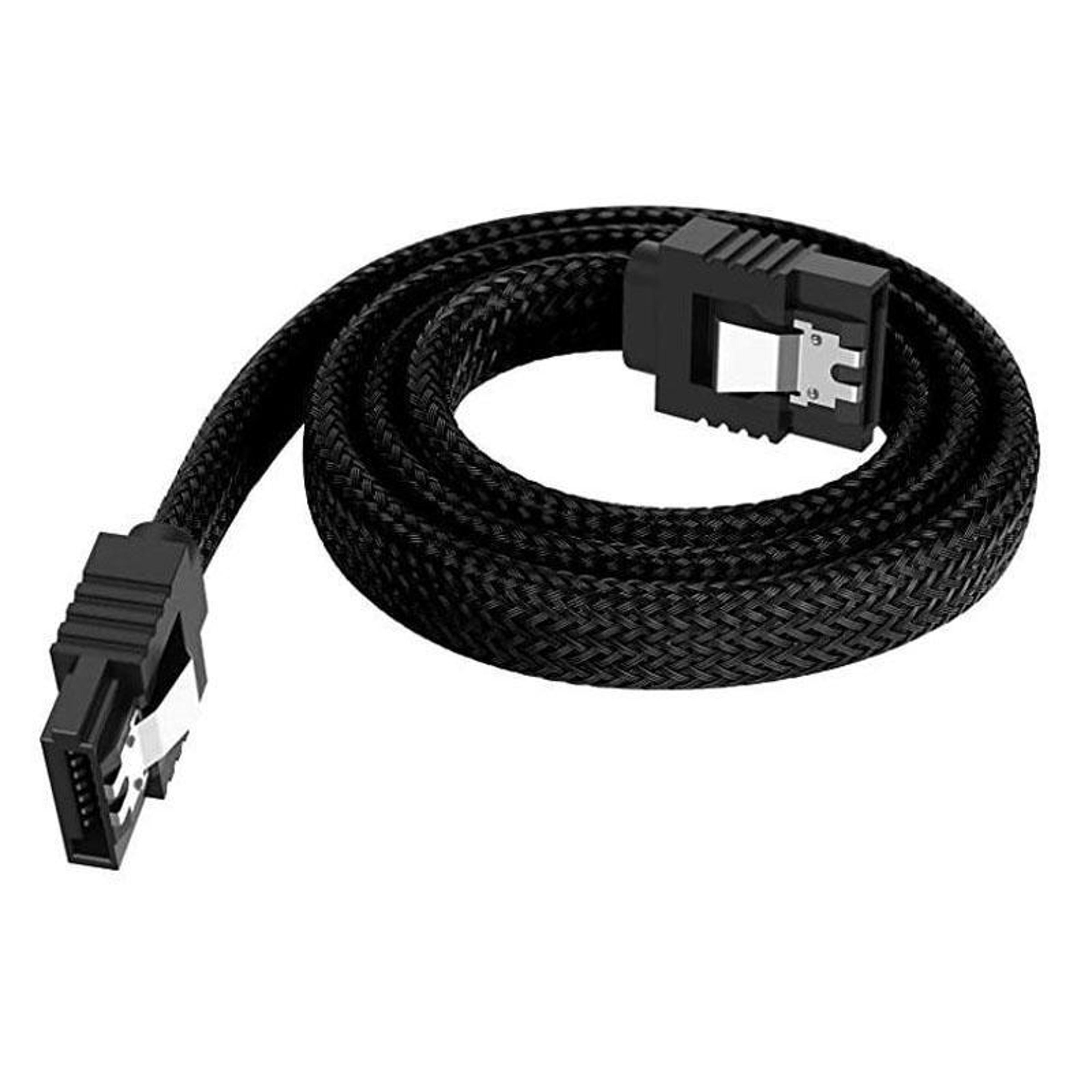 0.5m sata 3.0 cable with locking clips and durable braided hdd ssd data connection