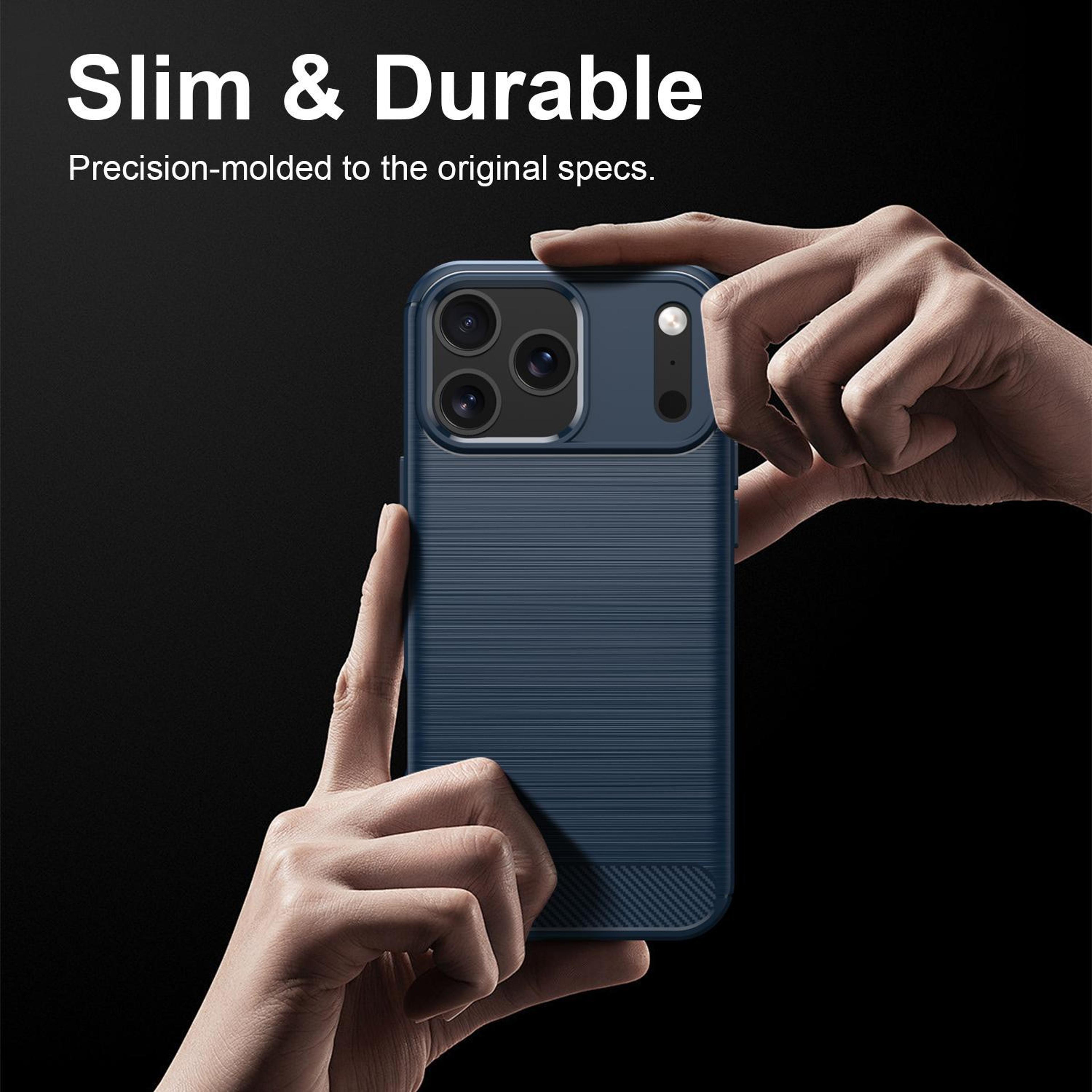 IPhone 18 Pro Max Carbon Fiber TPU Case With Brushed Texture Slim Shock Protection 6