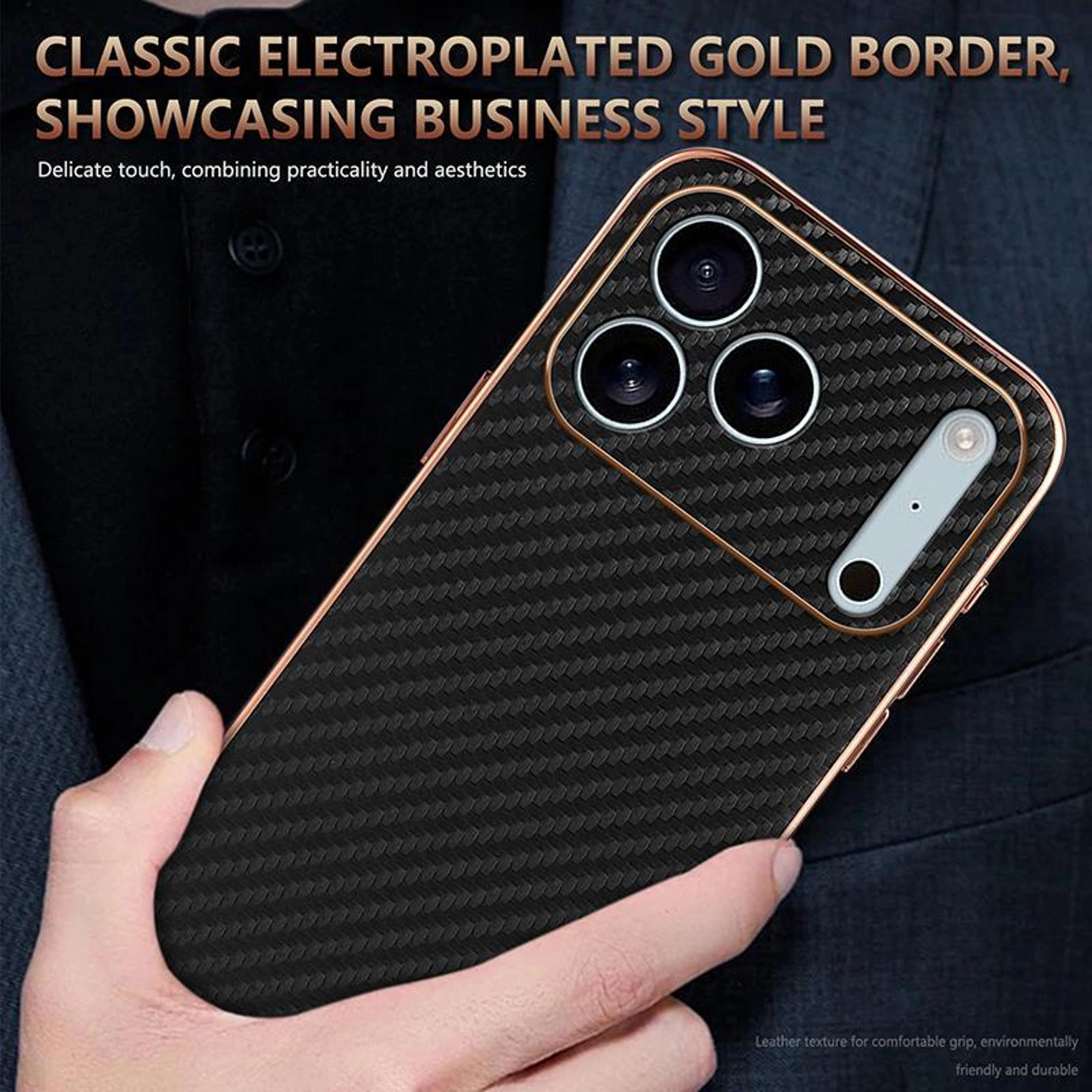 Carbon Fiber IPhone 18 Pro Case With Electroplated Edge And Shock Protection 6