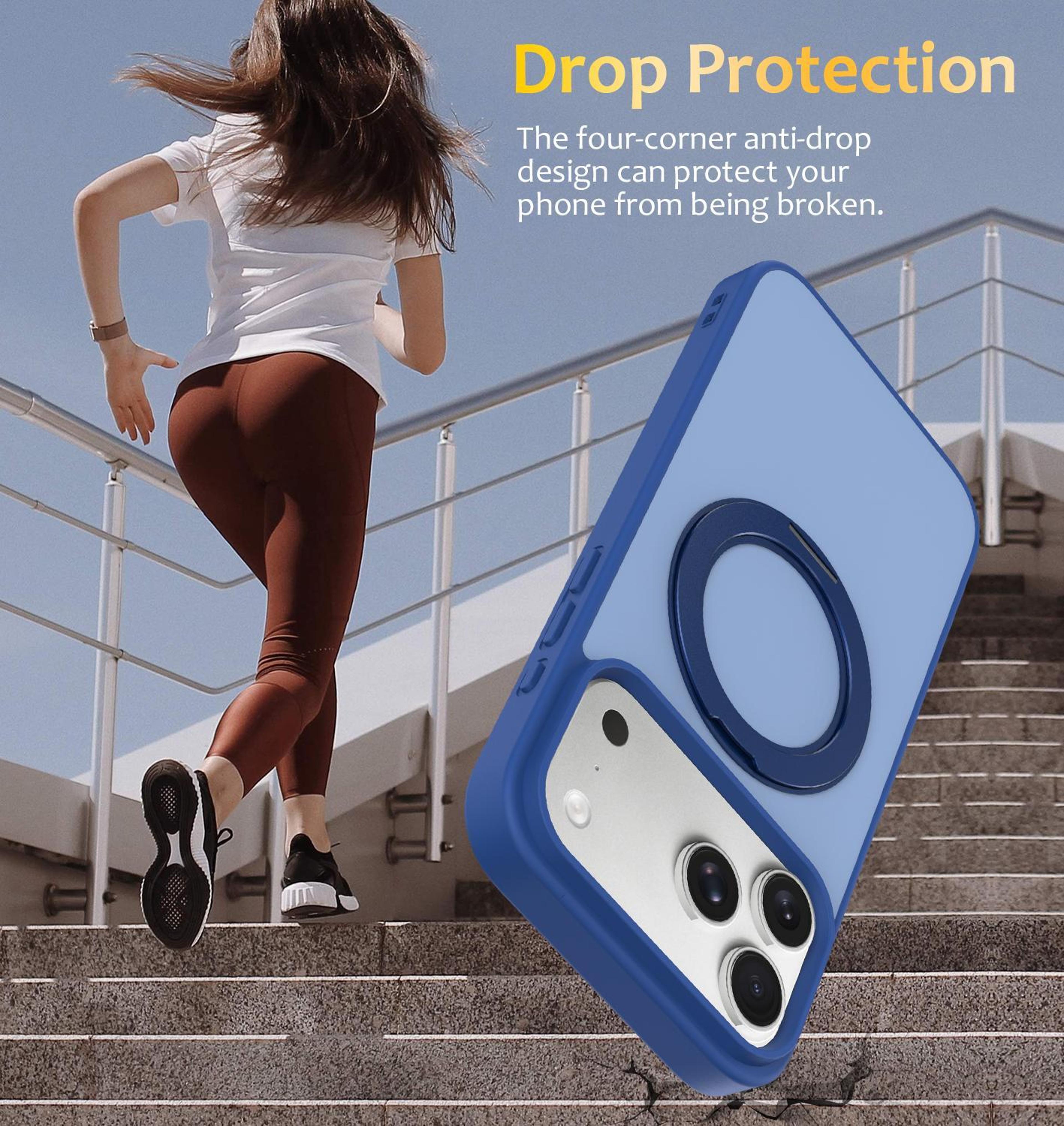 For IPhone 18 Pro Magnetic Case With 360 Rotating Kickstand And SoftTouch Protection 2