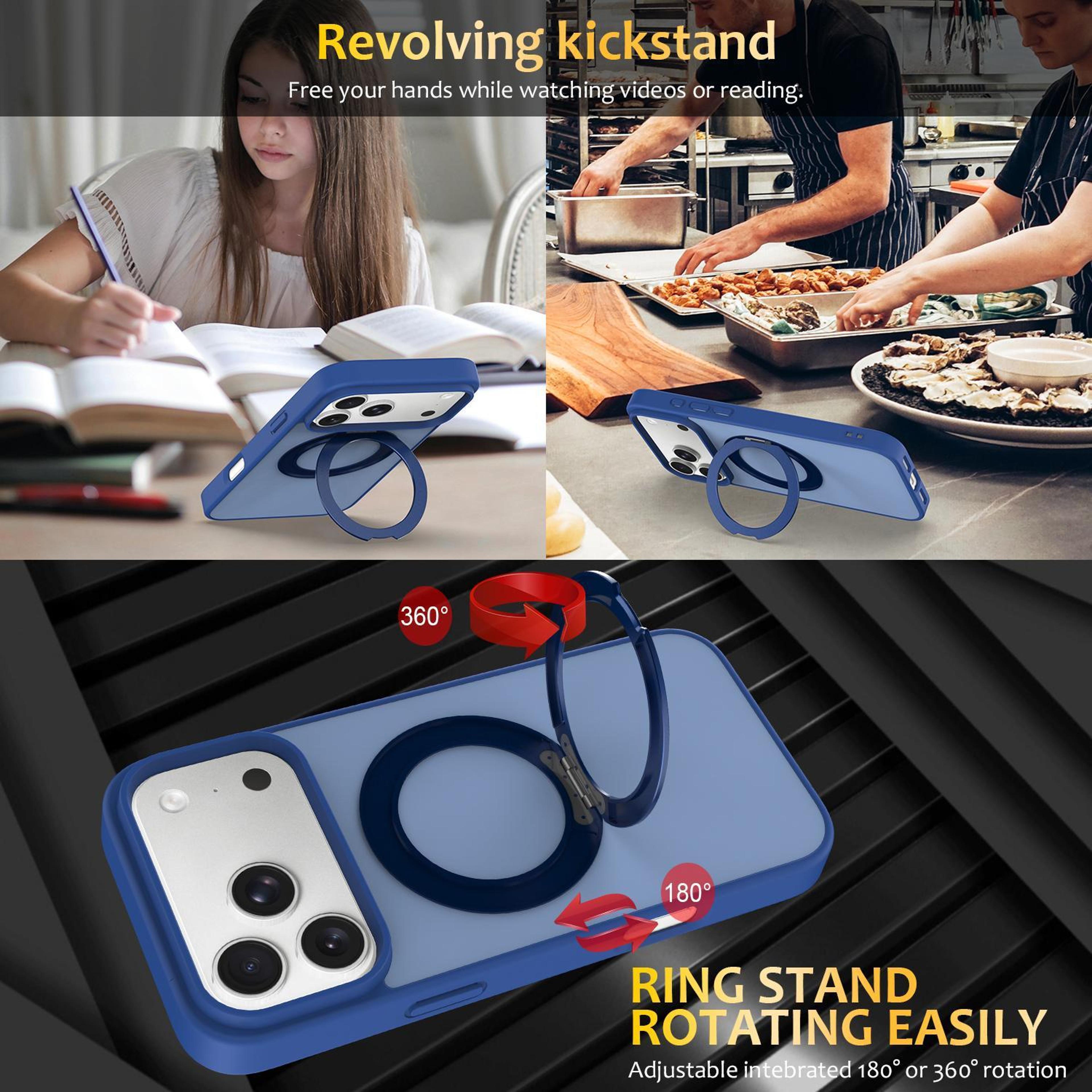 For IPhone 18 Pro Magnetic Case With 360 Rotating Kickstand And SoftTouch Protection 5