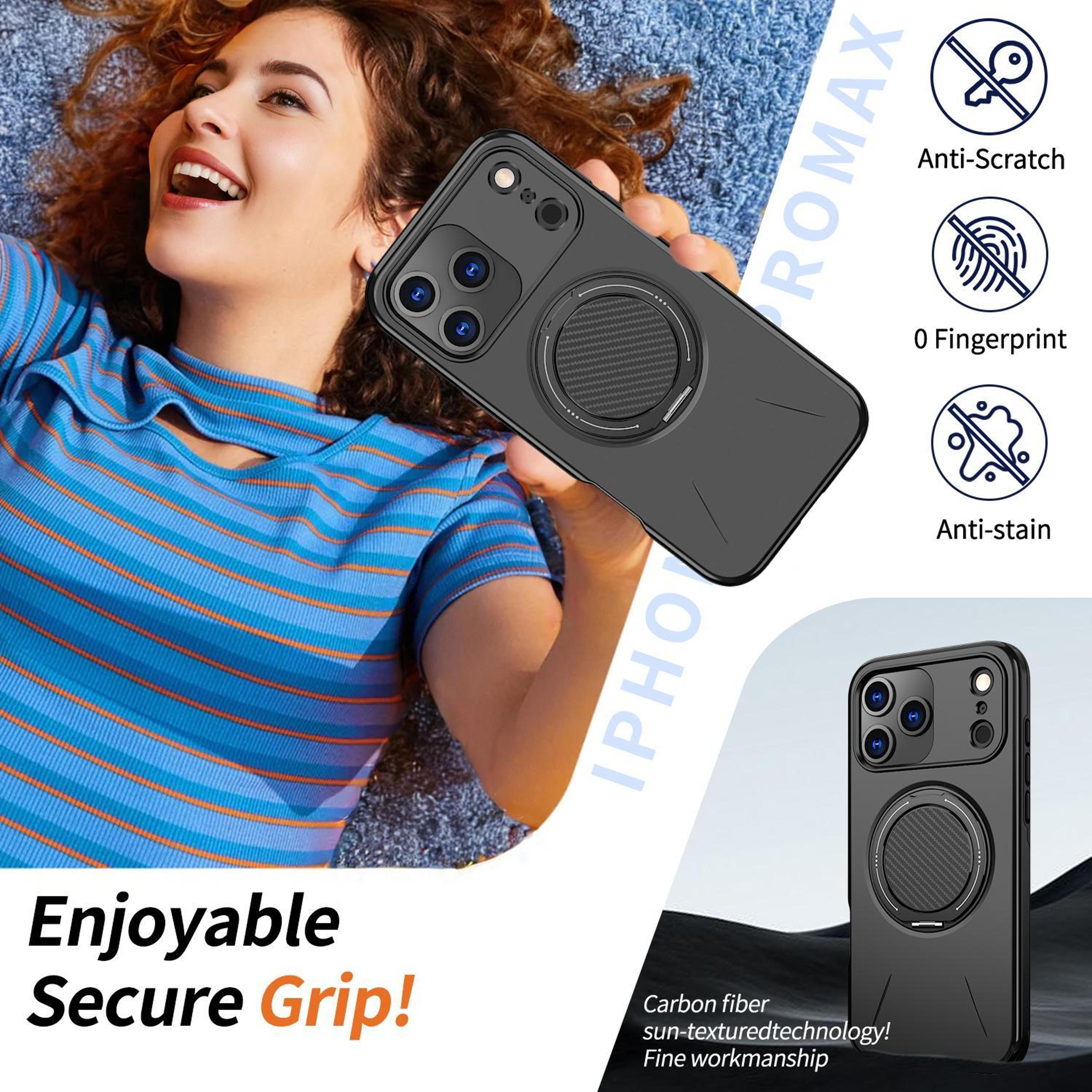 Kalebol IPhone 18 Pro MagSafe Case With 360Degree Rotating Stand And Shockproof TPU 2