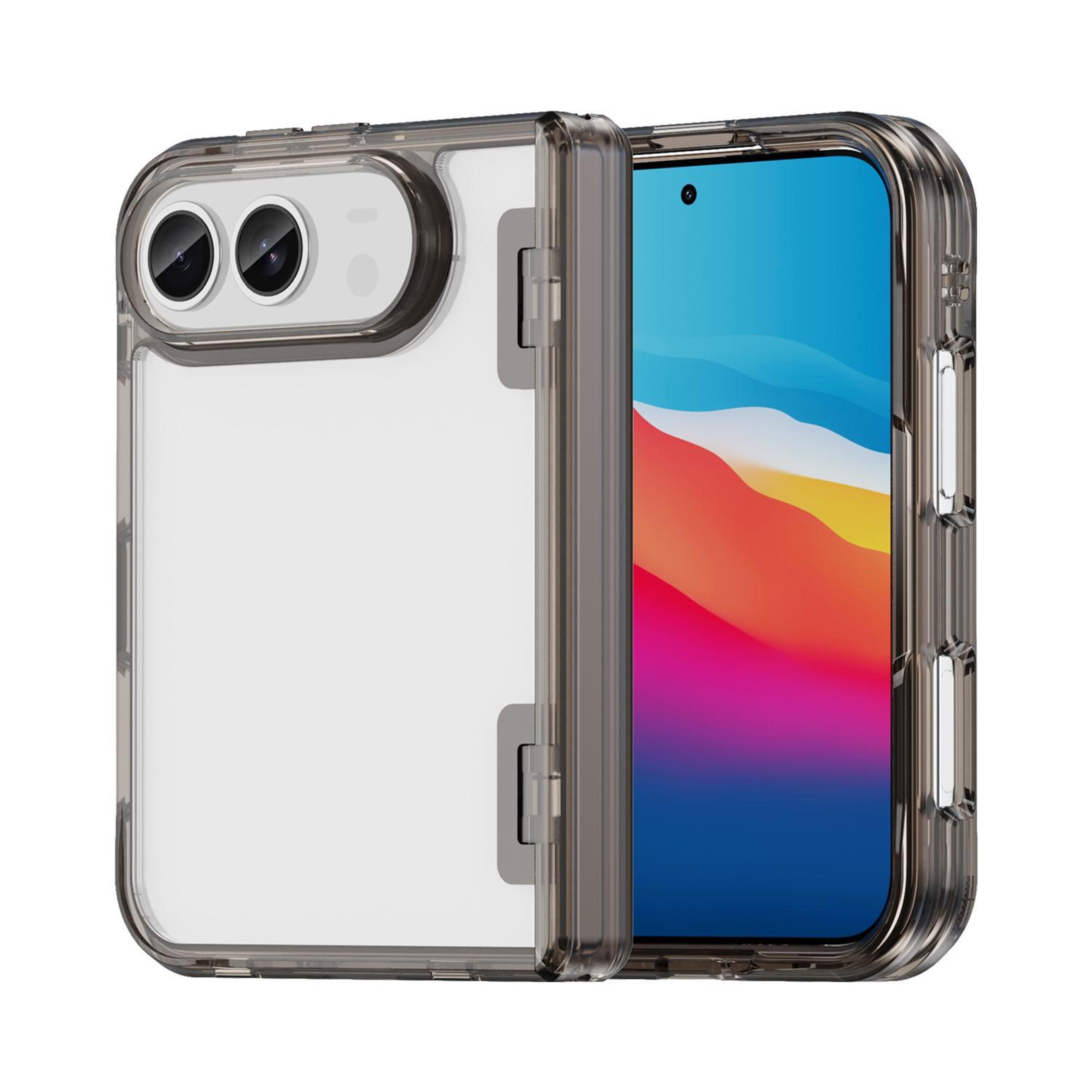 iphone duo hybrid tpu pc case with airbag protection transparent black