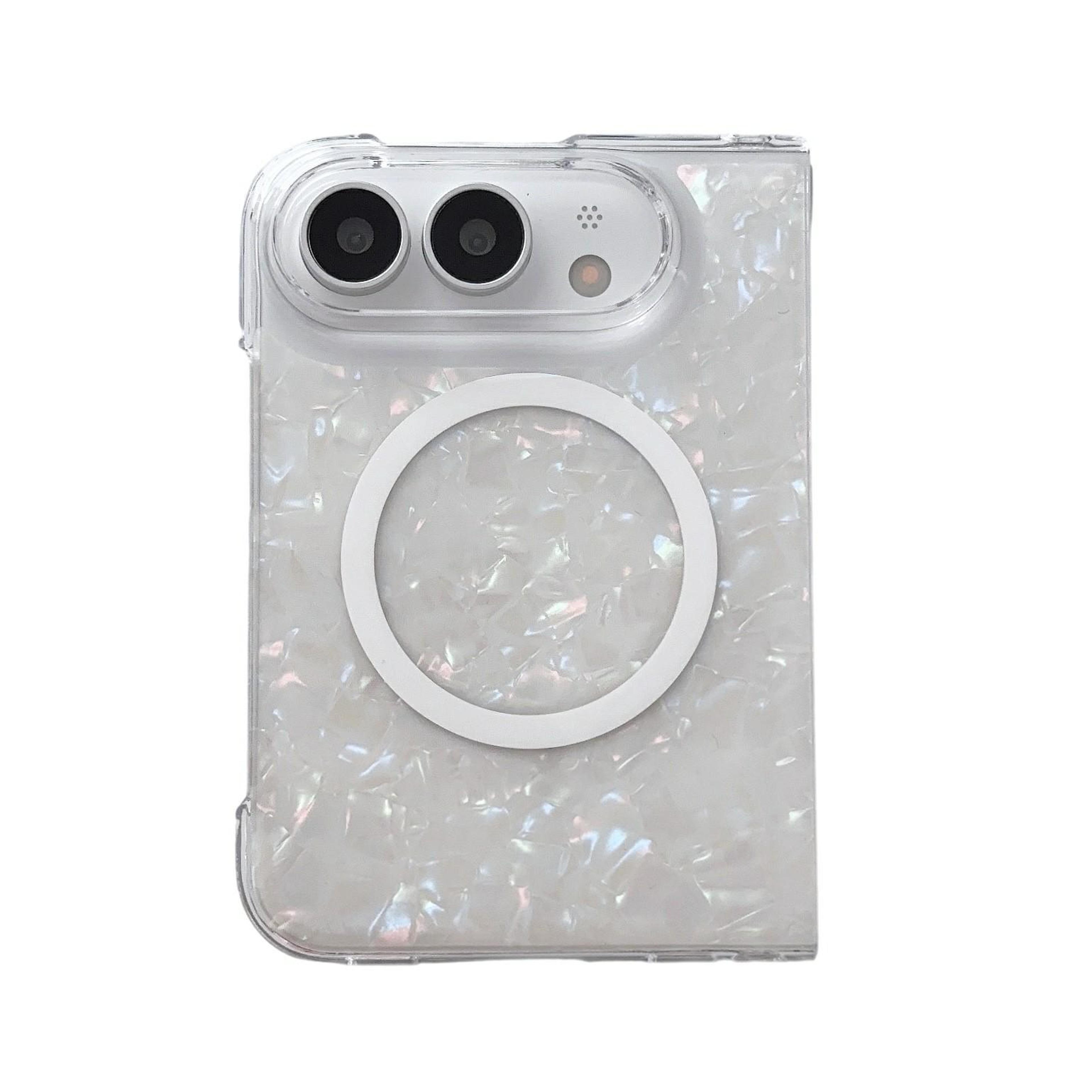 duo shell slim magnetic iphone case with two-tone pc protection and wireless charging support