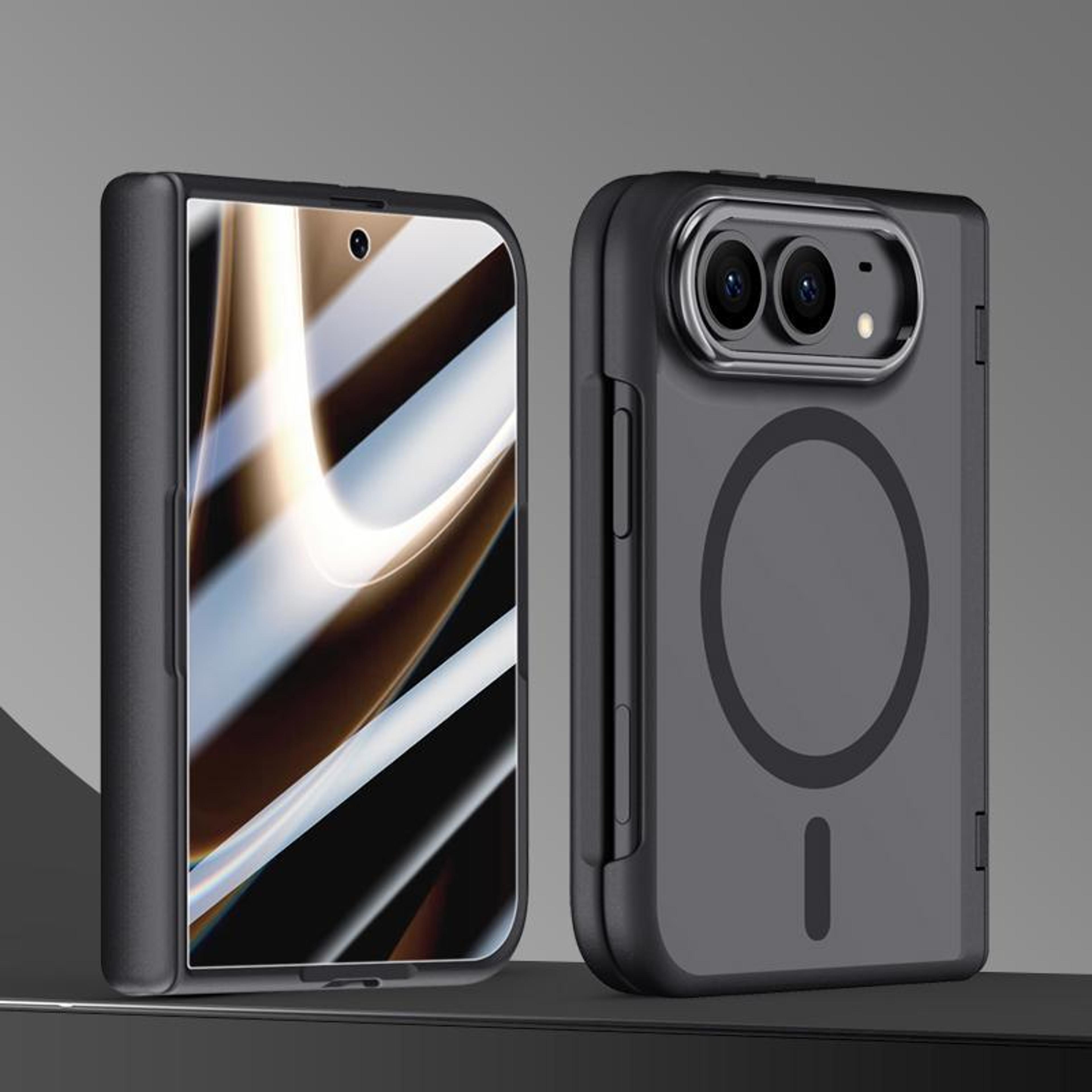 iphone duo shield magnetic case with tempered glass protector and frosted grip