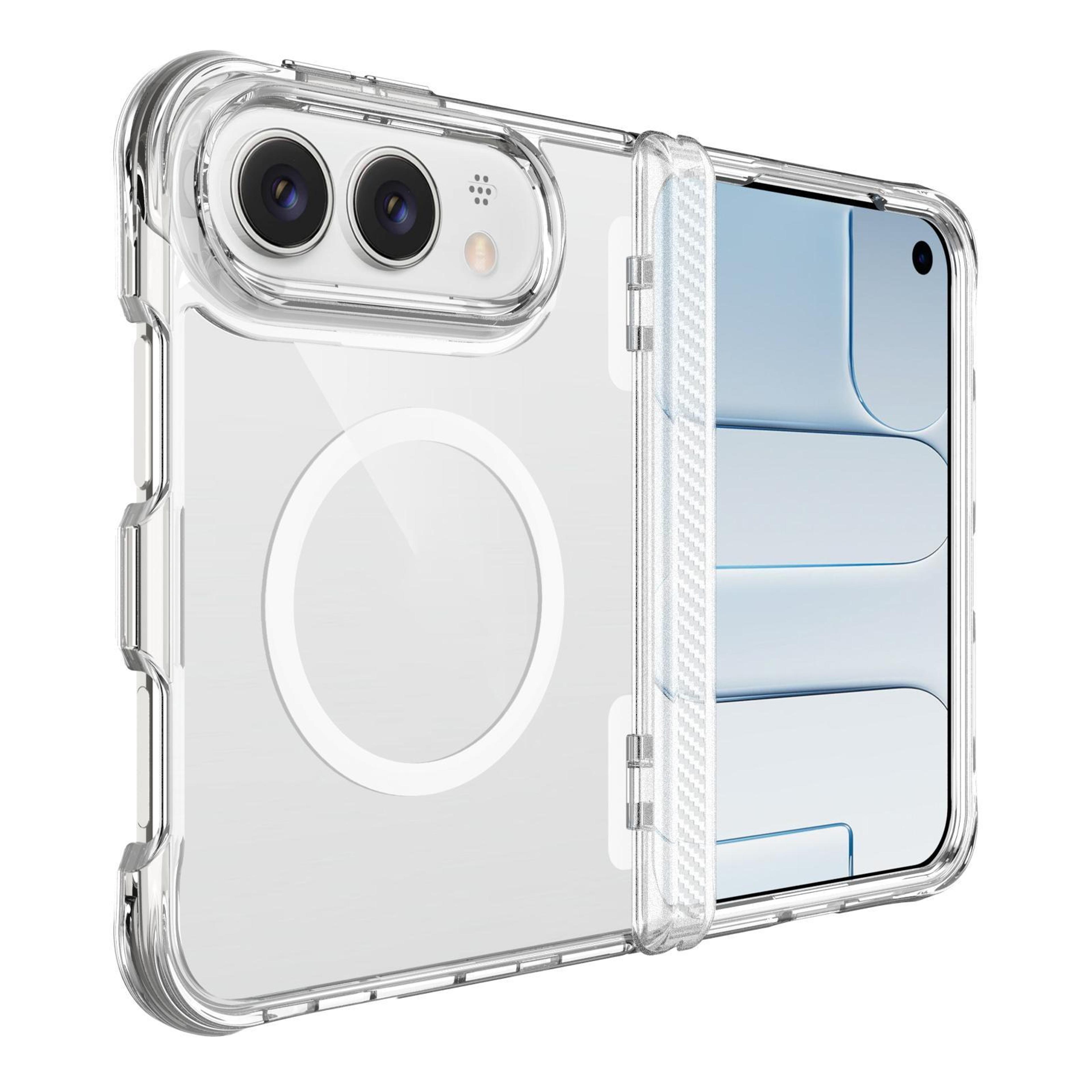 iphone duo clear magnetic shockproof tpu pc hybrid case