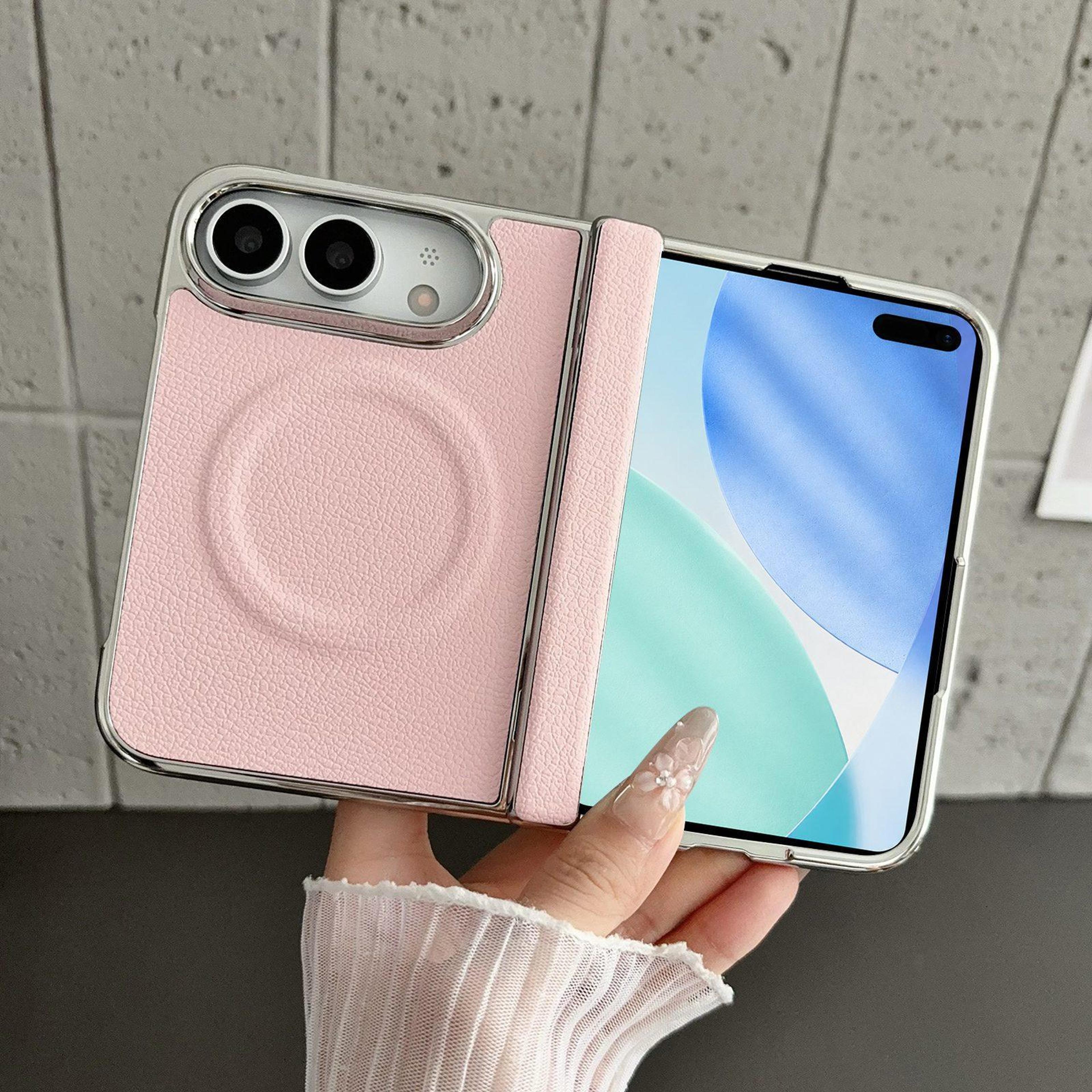 iphone duo magnetic faux leather case with rebound hinge protection