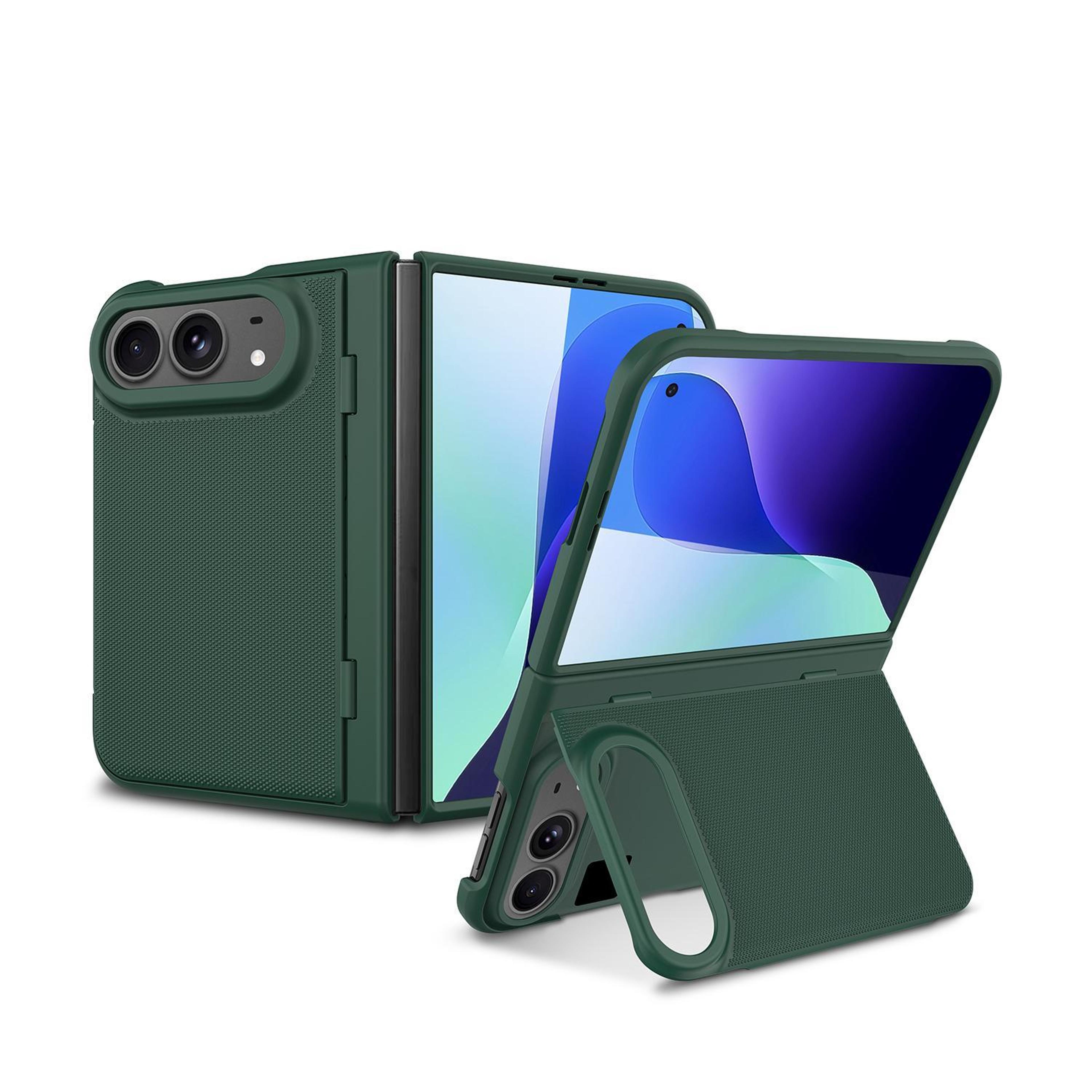 iphone duo magnetic iphone case with full coverage, built-in kickstand and flip cover