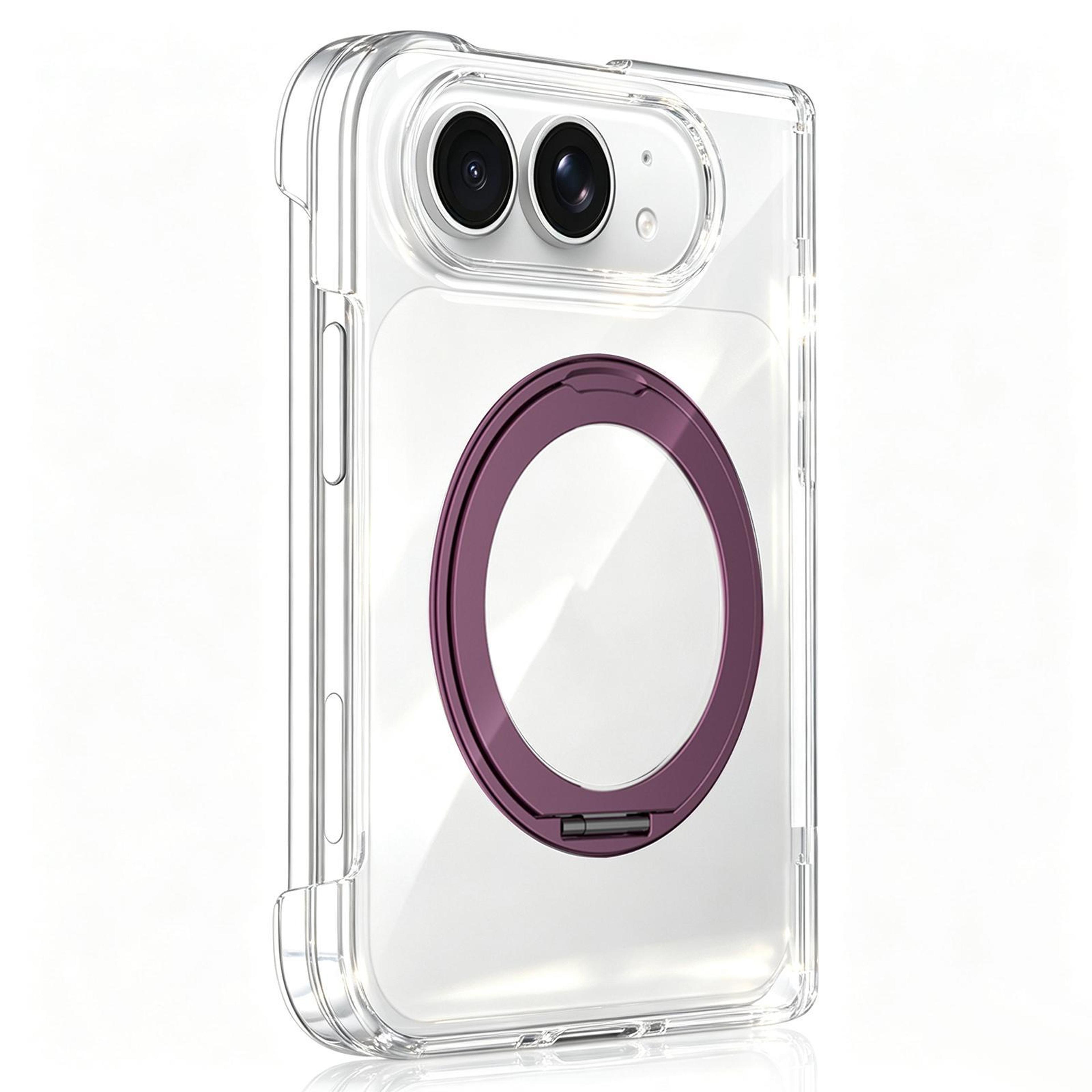 iphone duo clear magnetic case with 360 rotating kickstand