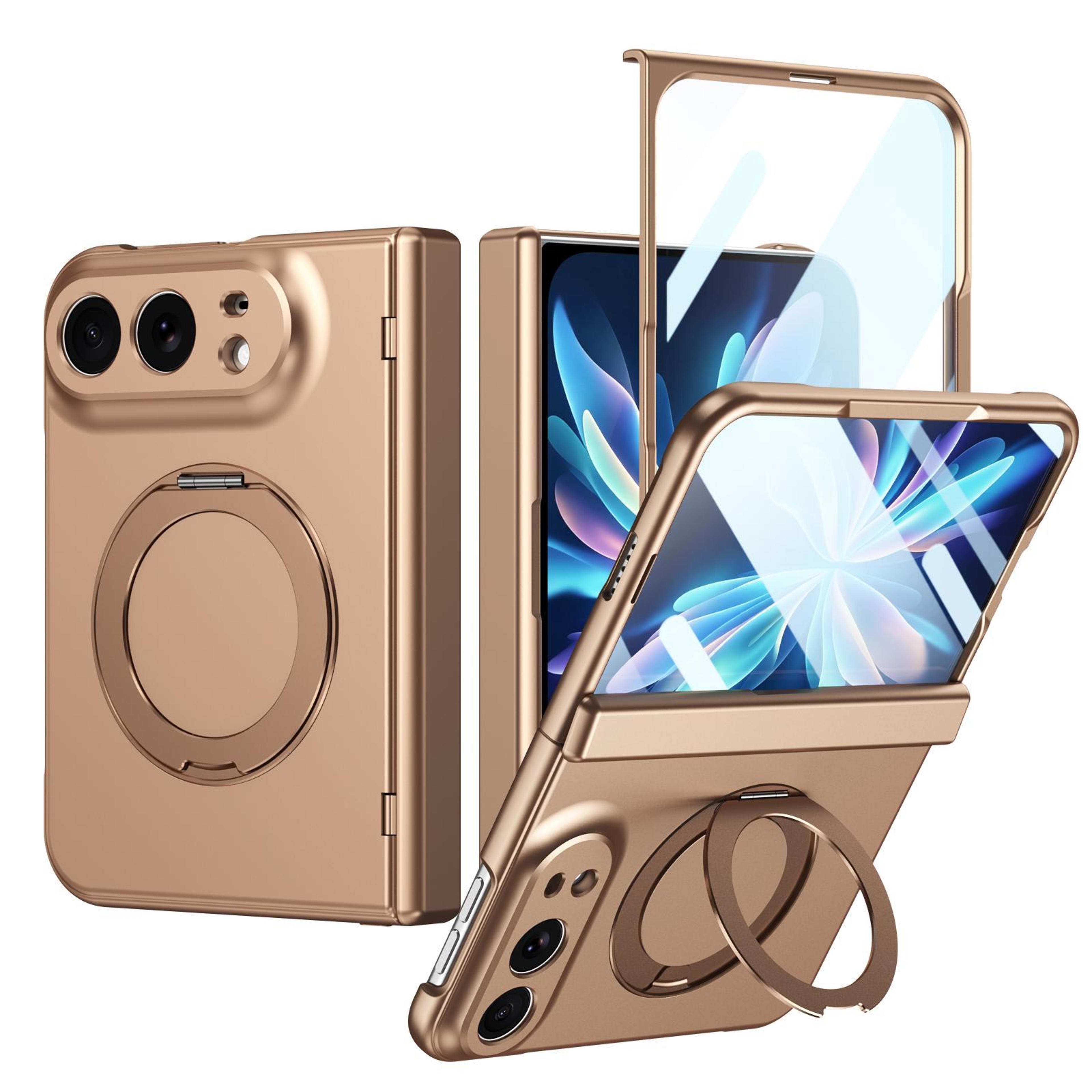 iphone duo magnetic ring case with hinge protection and built-in screen protector