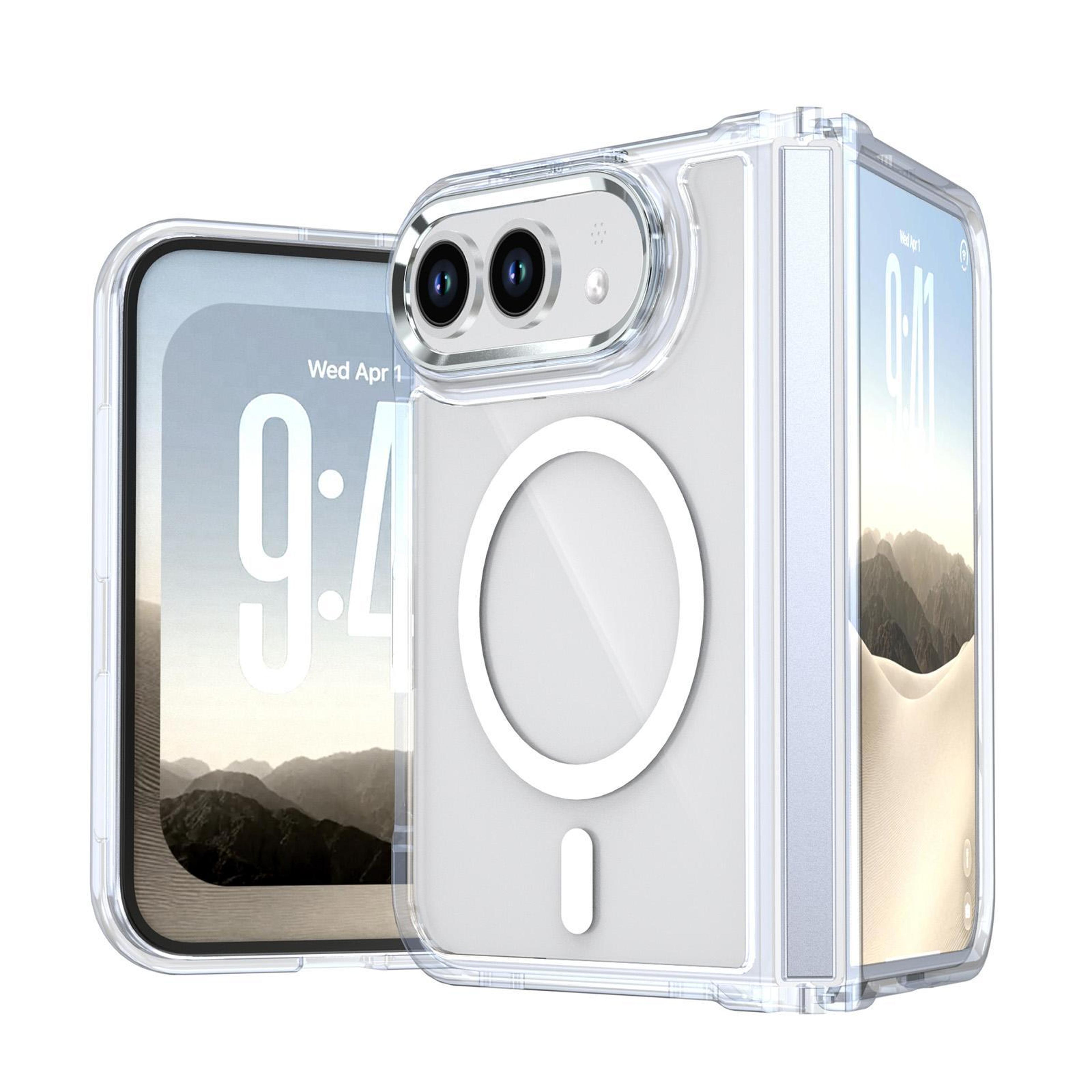 iphone duo case clear magnetic magsafe case with white accents