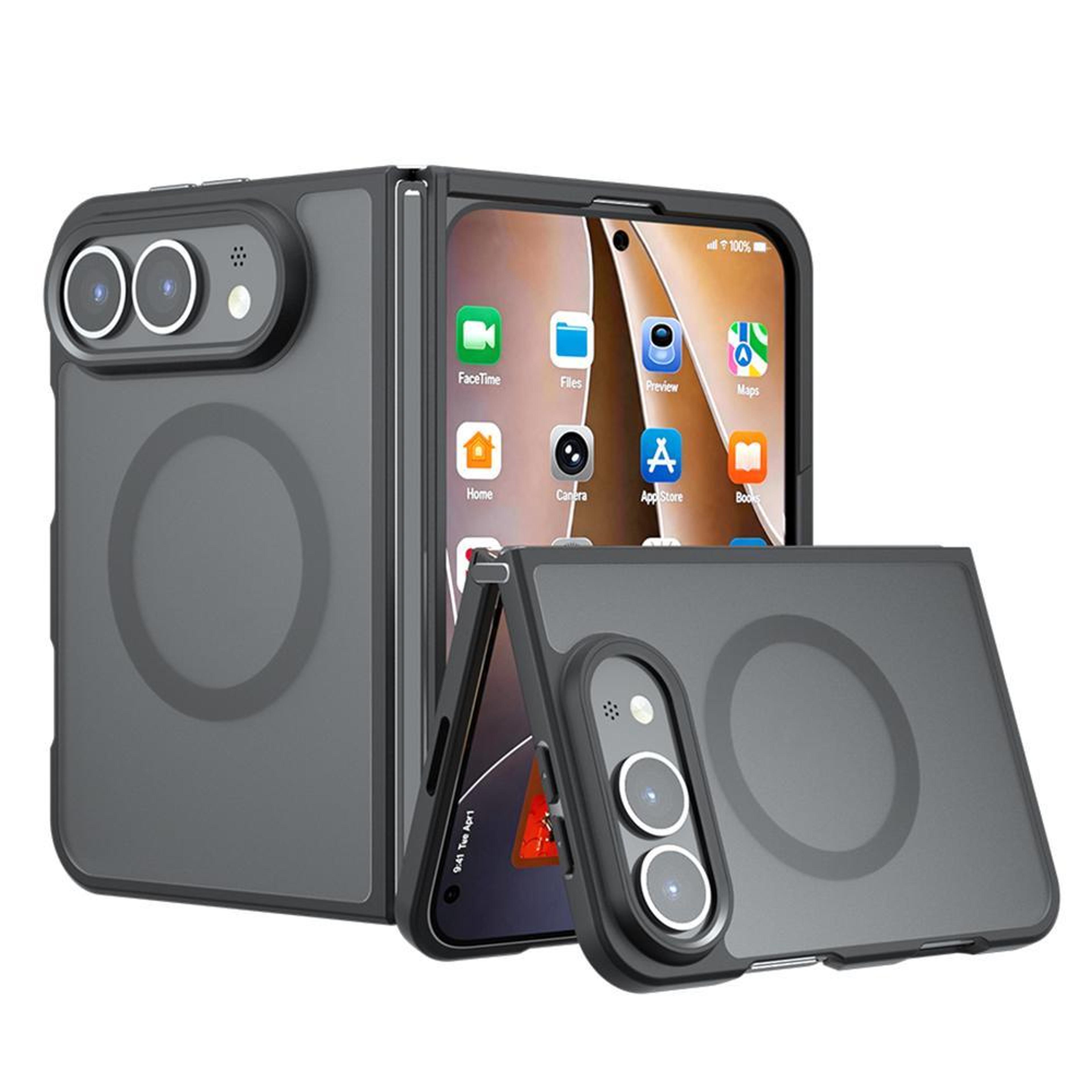 iphone duo magsafe case frosted black hybrid pc tpu protective cover