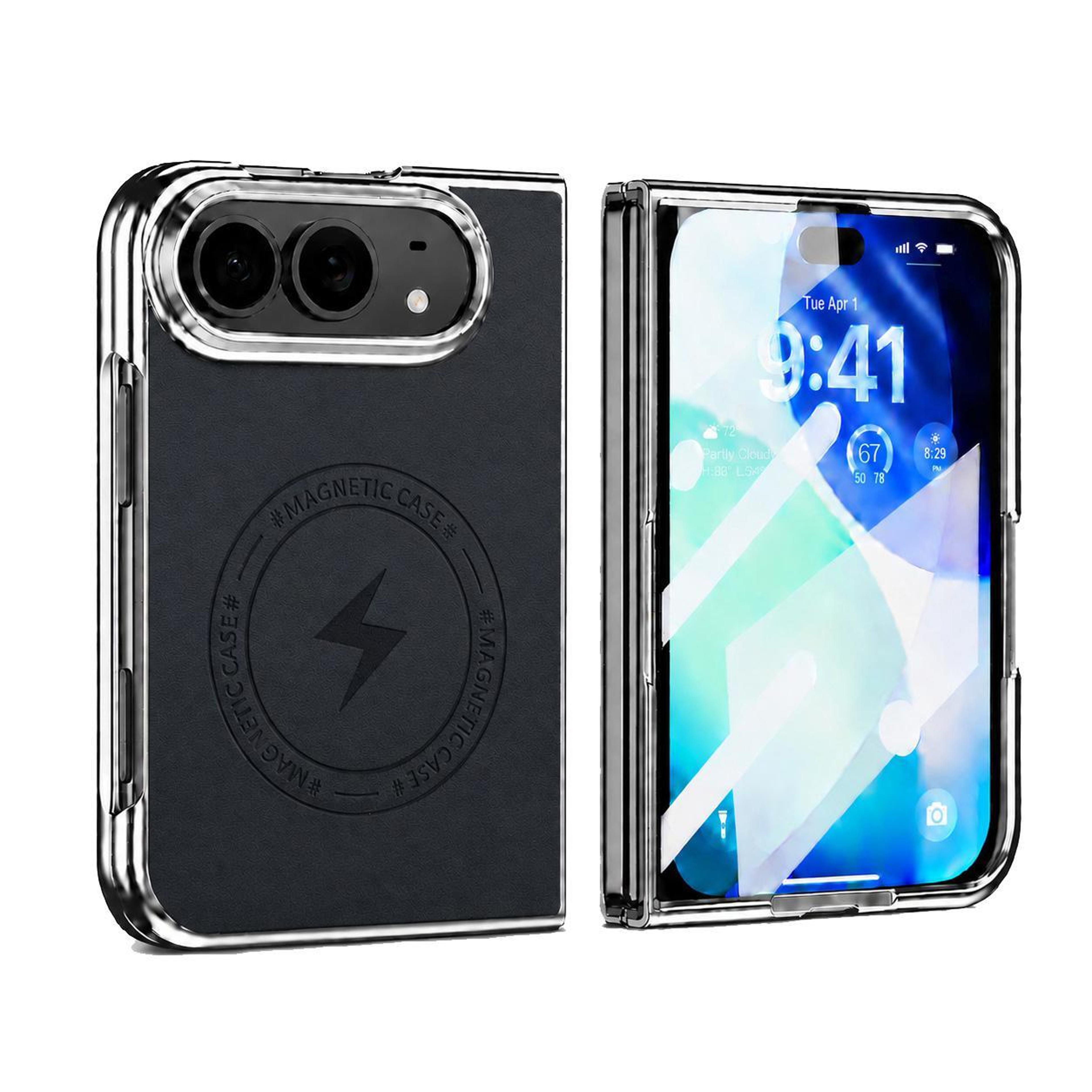 iphone duo magnetic protective case with built-in hd film and suede-like