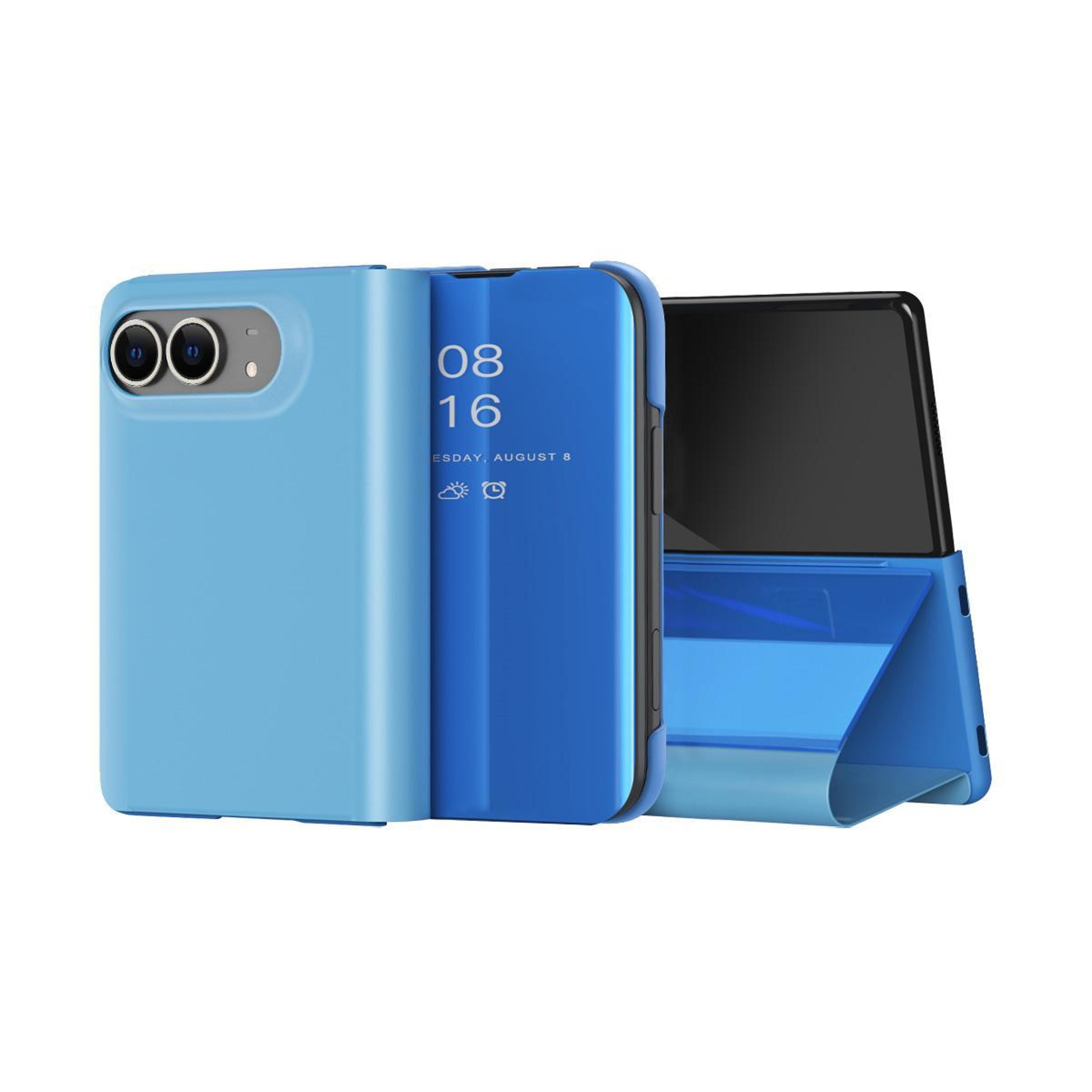 iphone duo leather flip case with mirror finish and horizontal stand