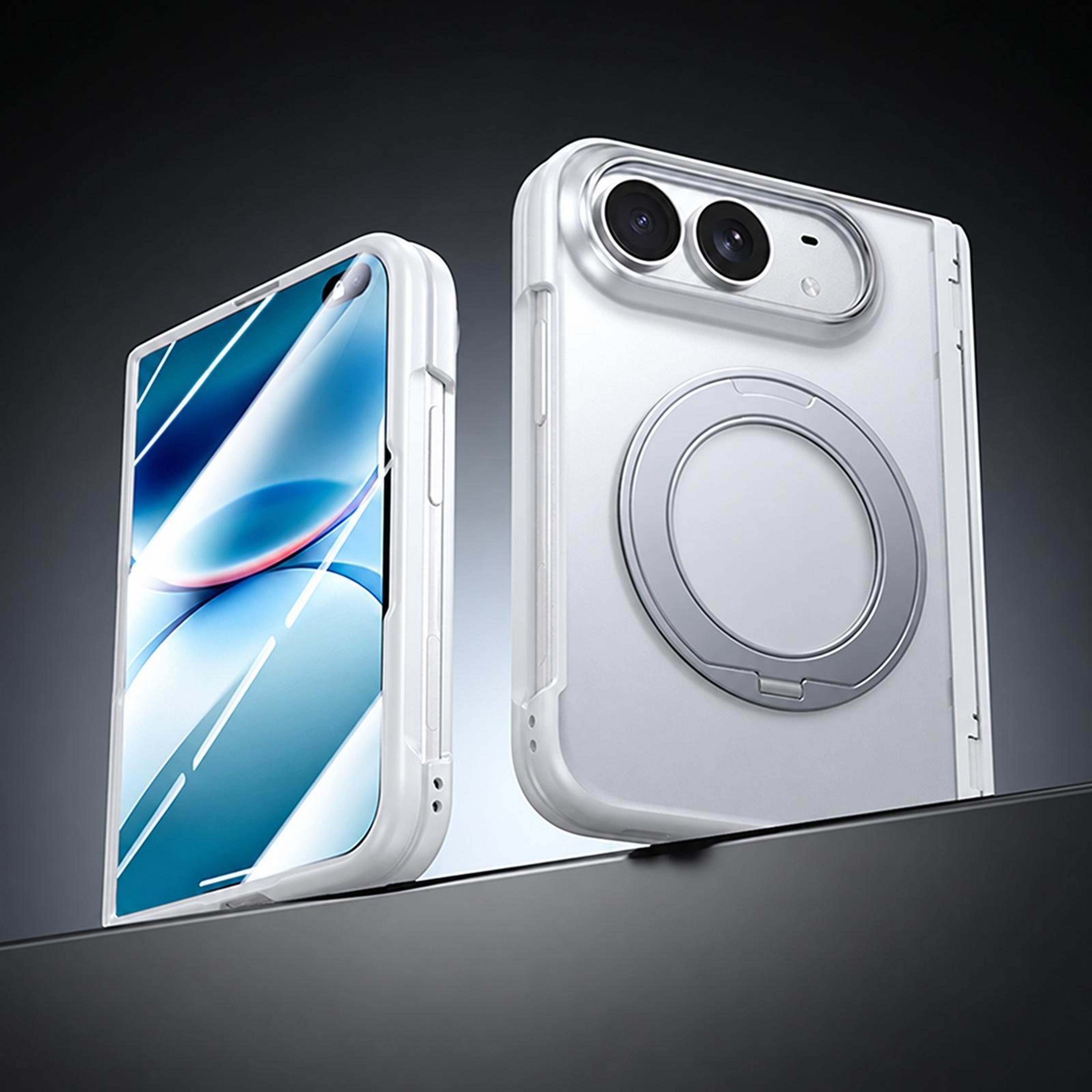 iphone duo full coverage case with screen protector hinge guard and 360 ring stand