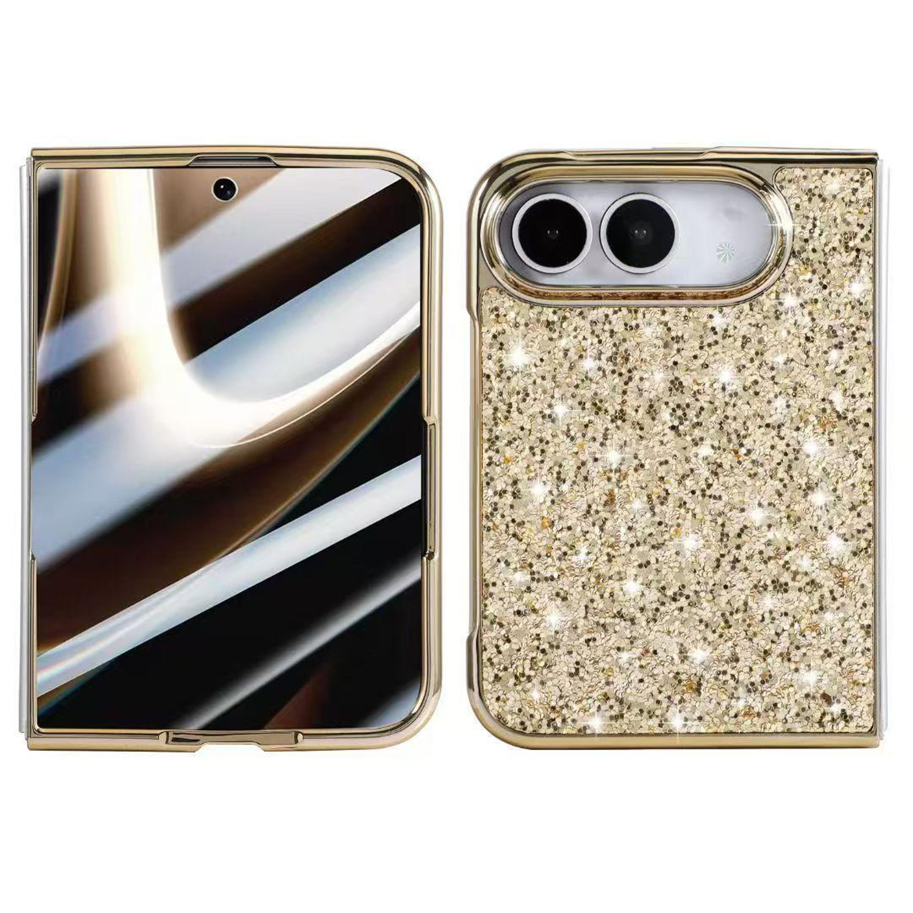 glitter iphone duo case with electroplated pc and tpu protection