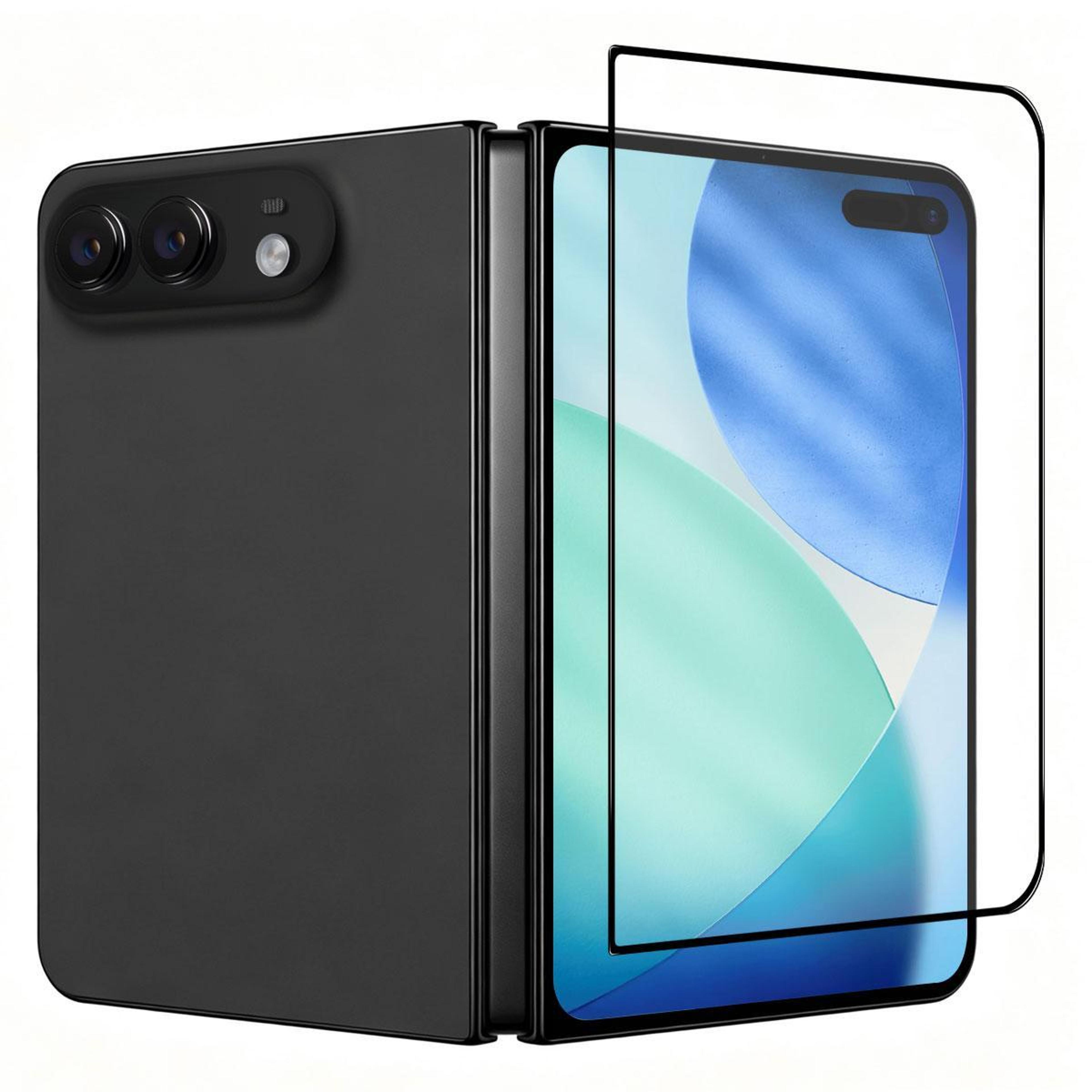 iphone duo outer screen tempered glass protector with full glue