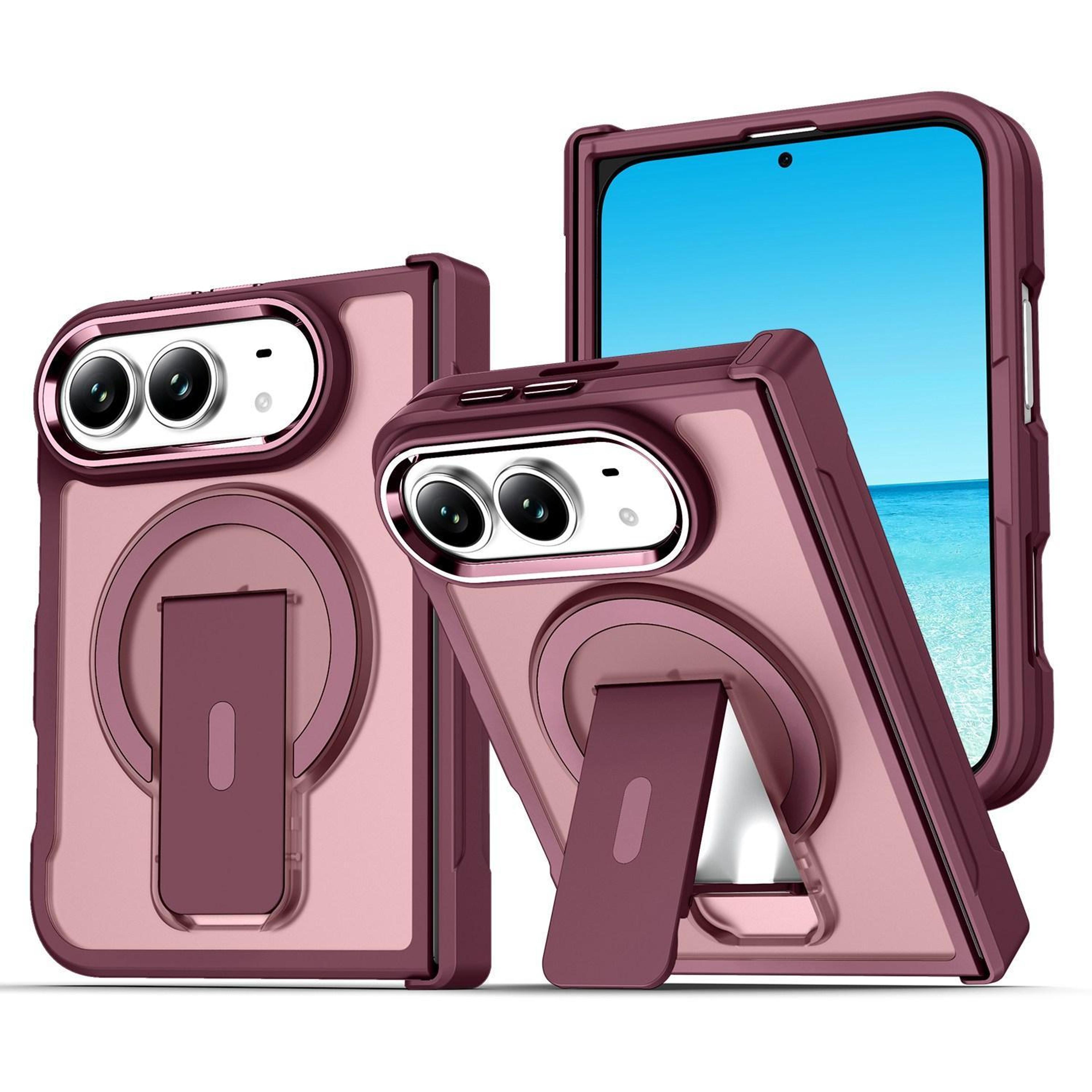 iphone duo acrylic tpu magnetic kickstand case with magsafe compatibility