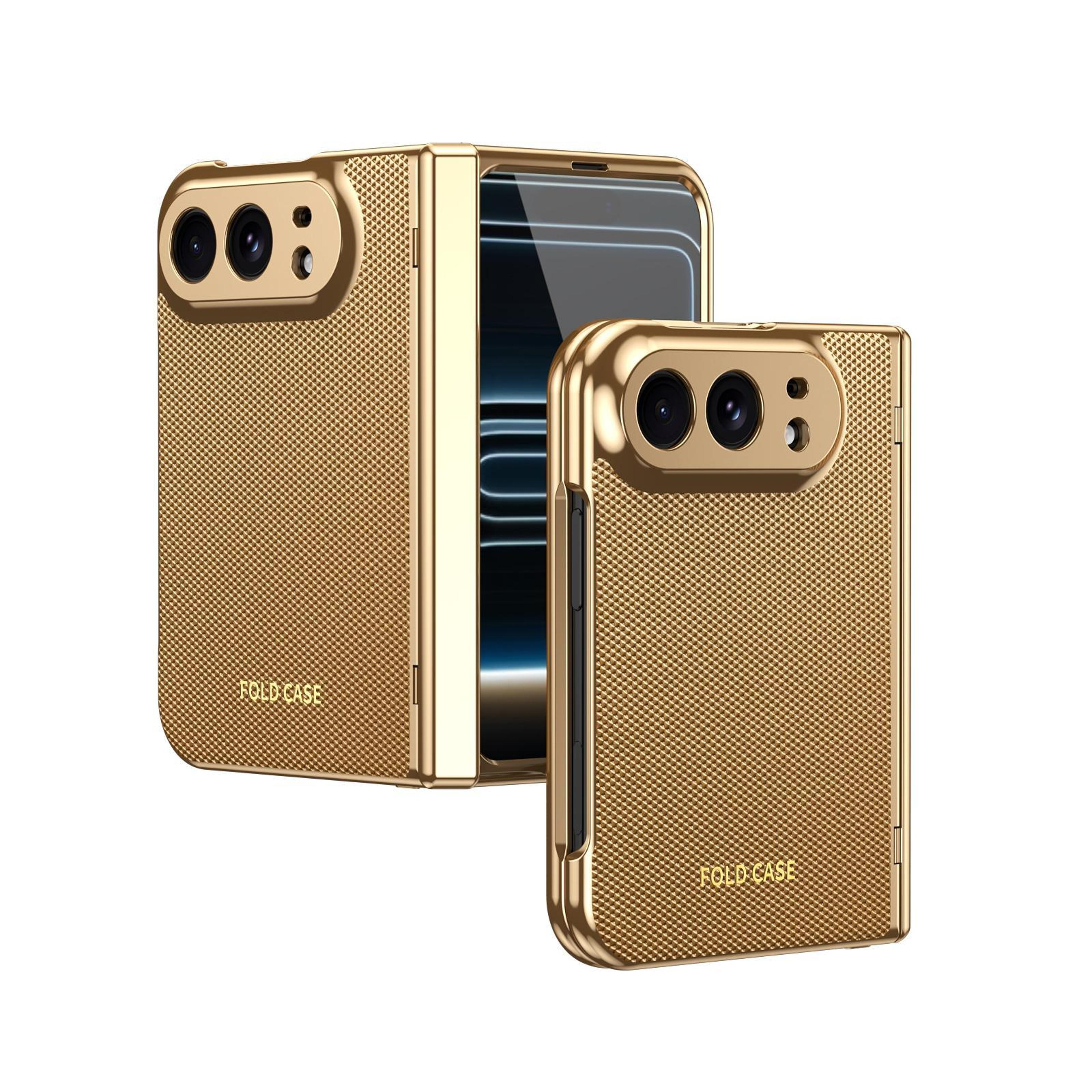 iphone duo phone case with tempered glass and pu leather hinge protection