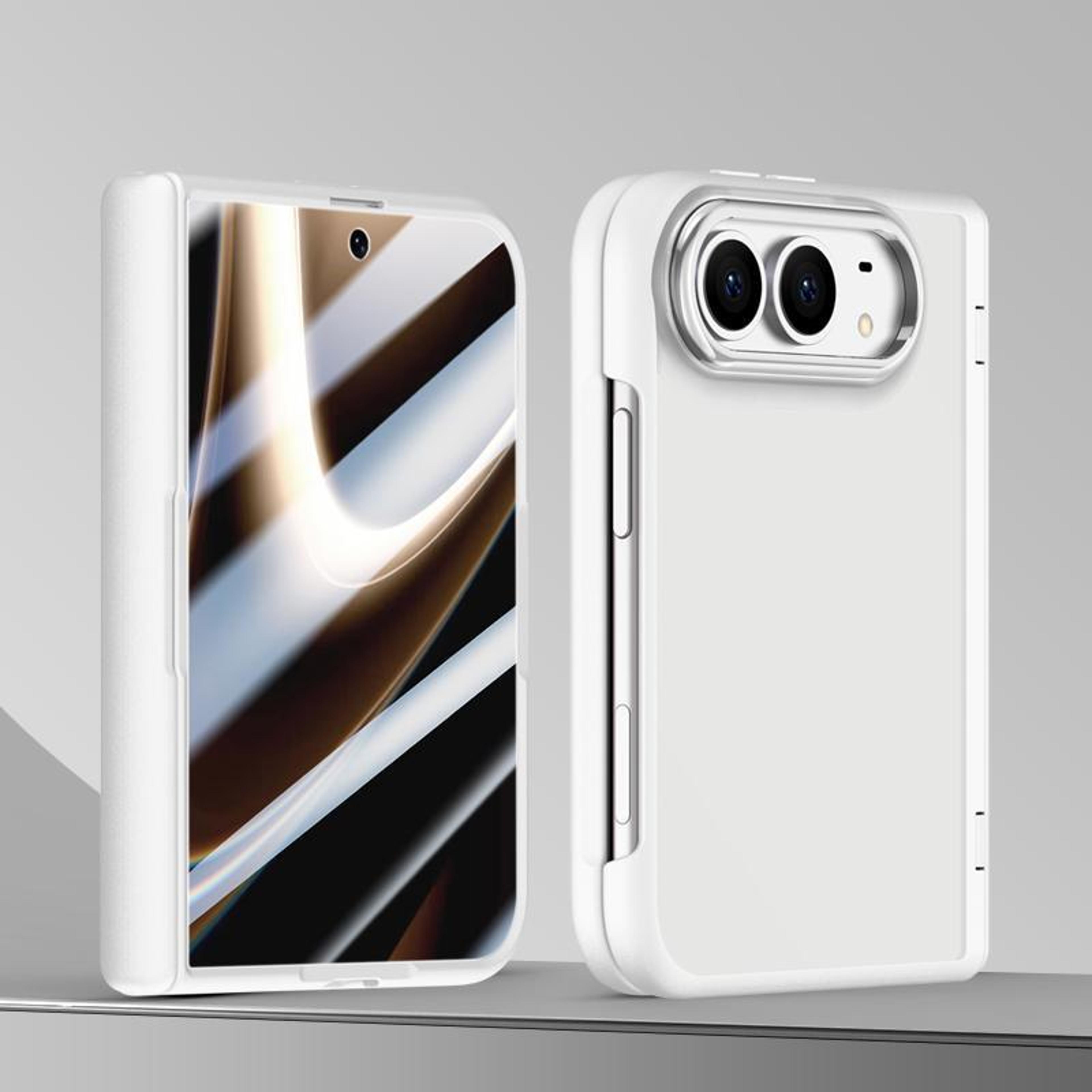 iphone duo frosted phone case with built-in tempered glass screen protector