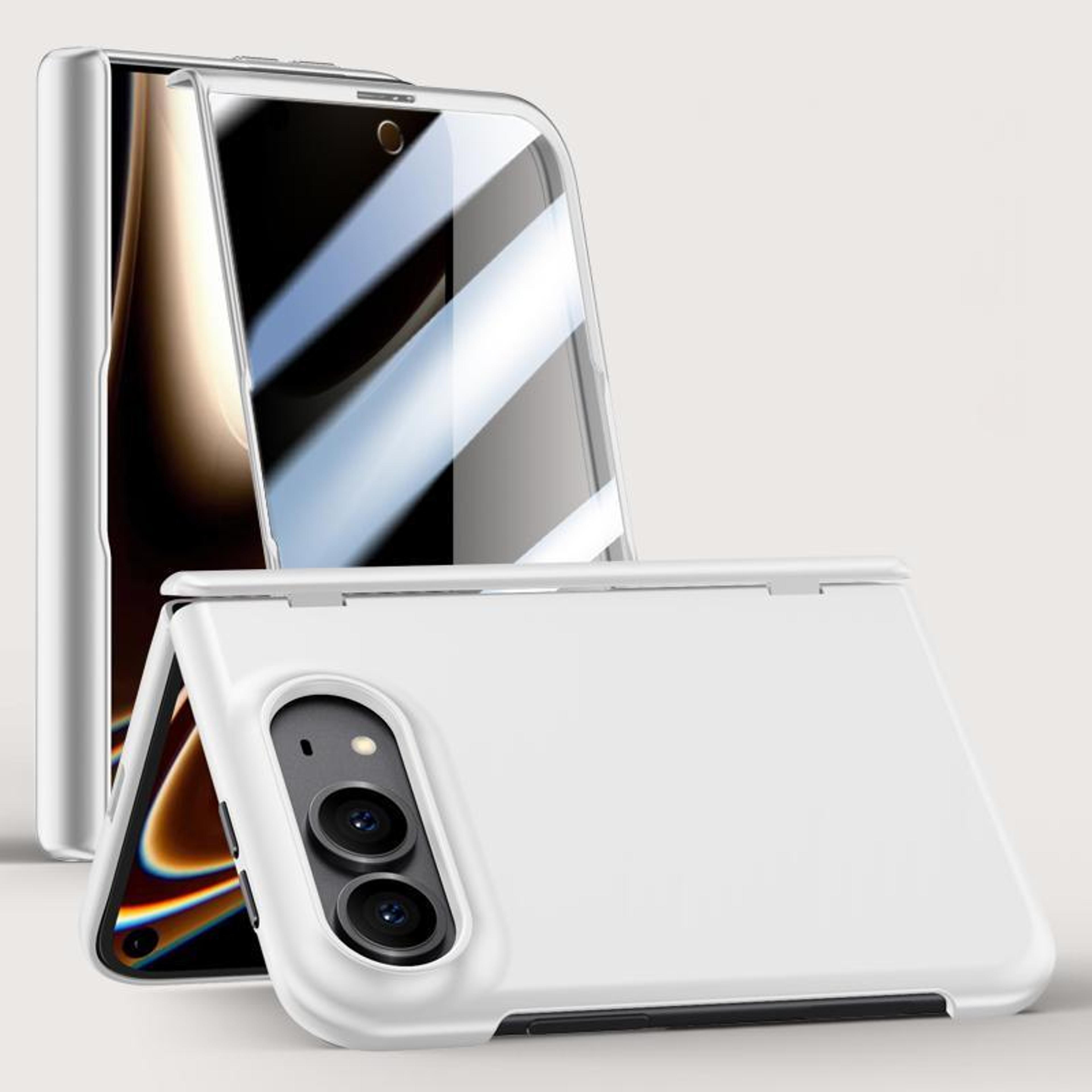 iphone duo foldable phone case with tempered glass screen protector