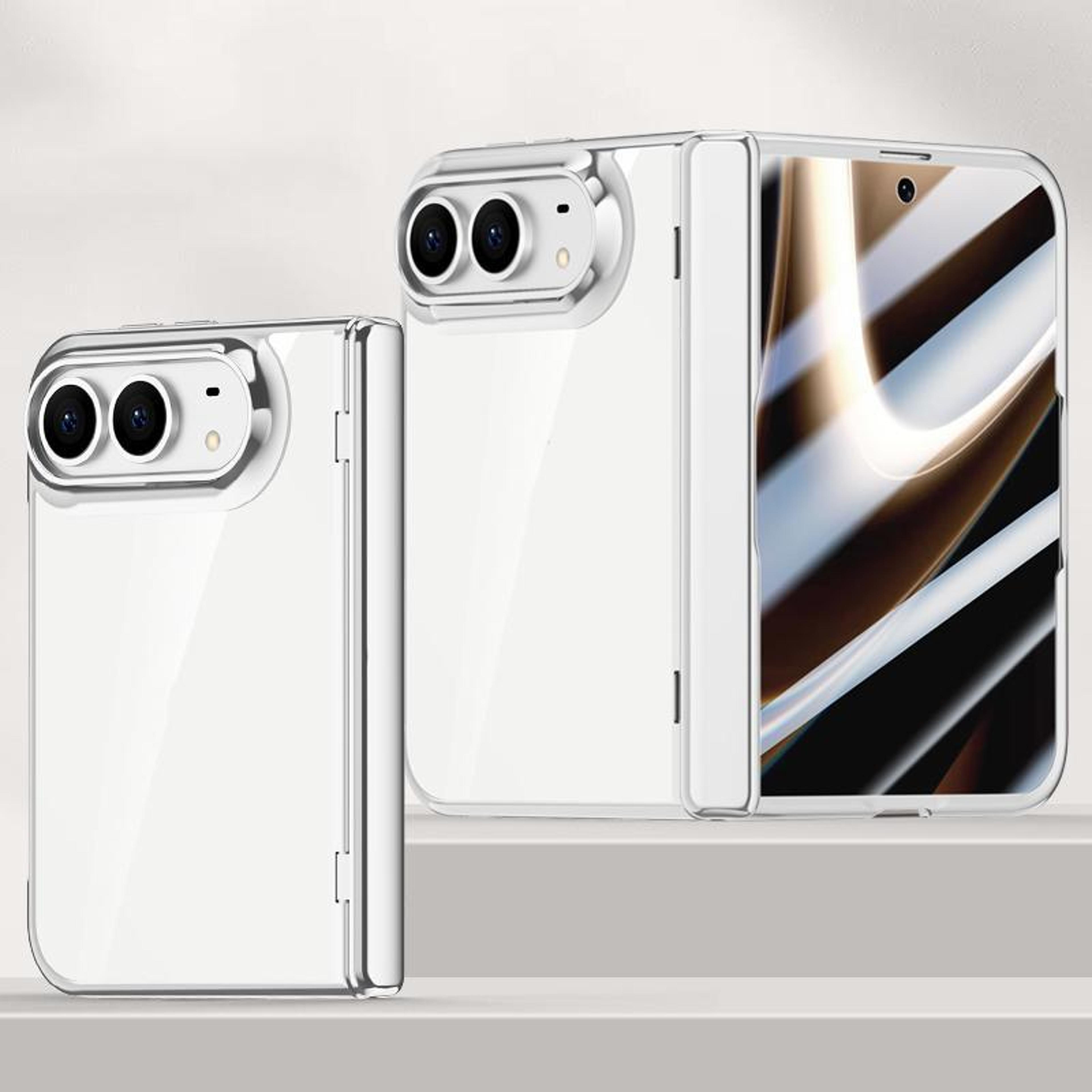 duo foldable phone case with built-in tempered glass screen protector