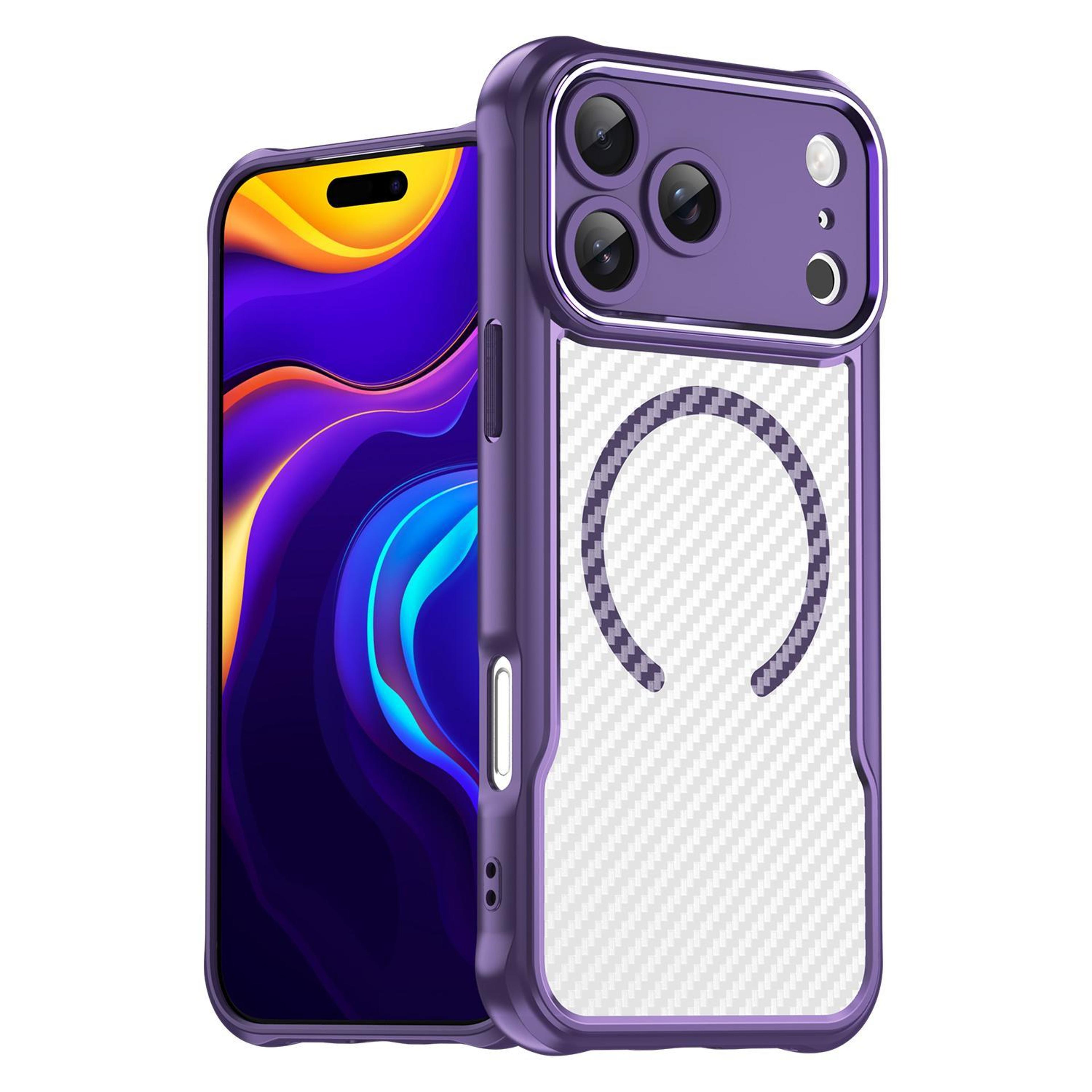 iphone 18 pro max carbon fiber texture magsafe translucent phone case