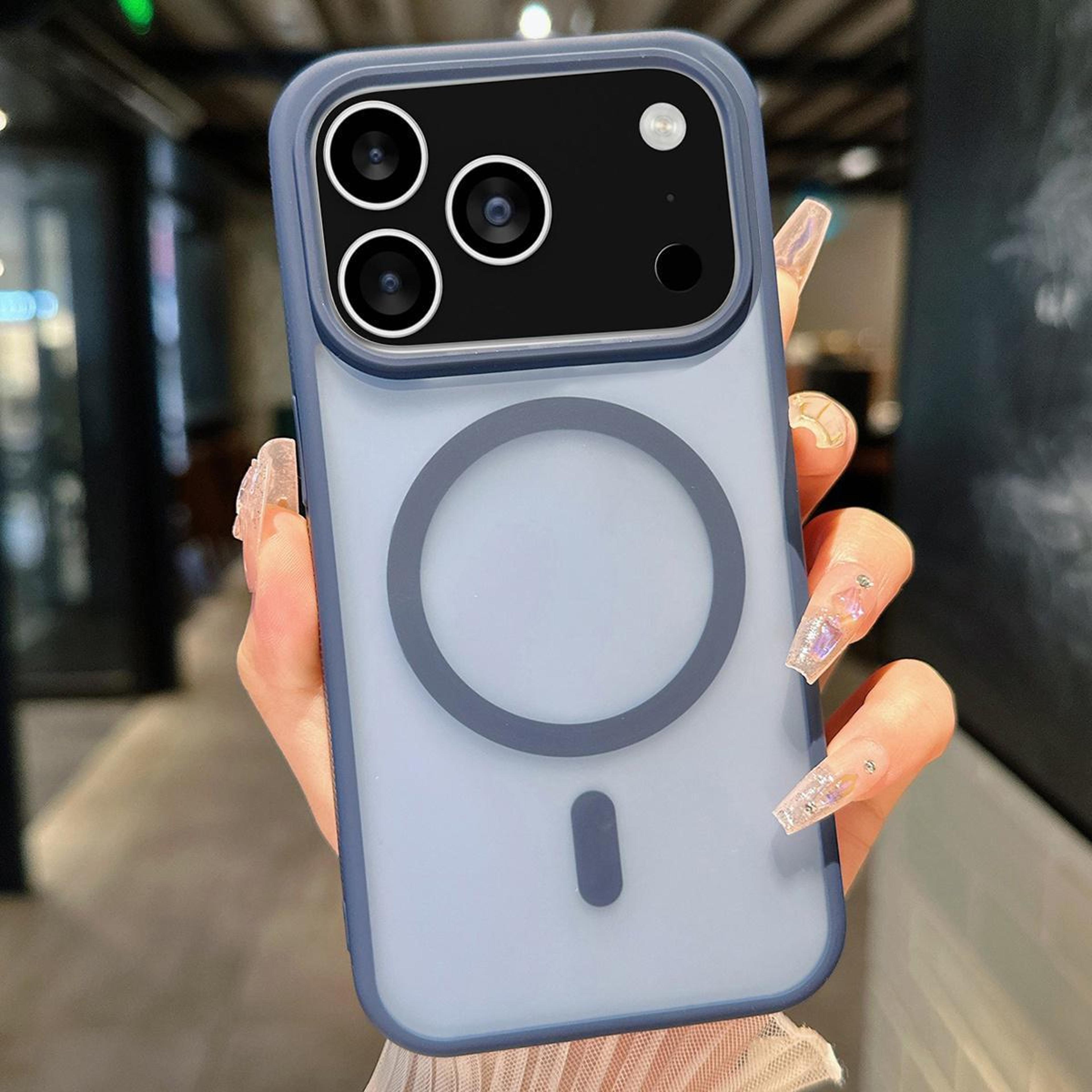 18 pro max transparent hybrid phone case with magnetic wireless charging