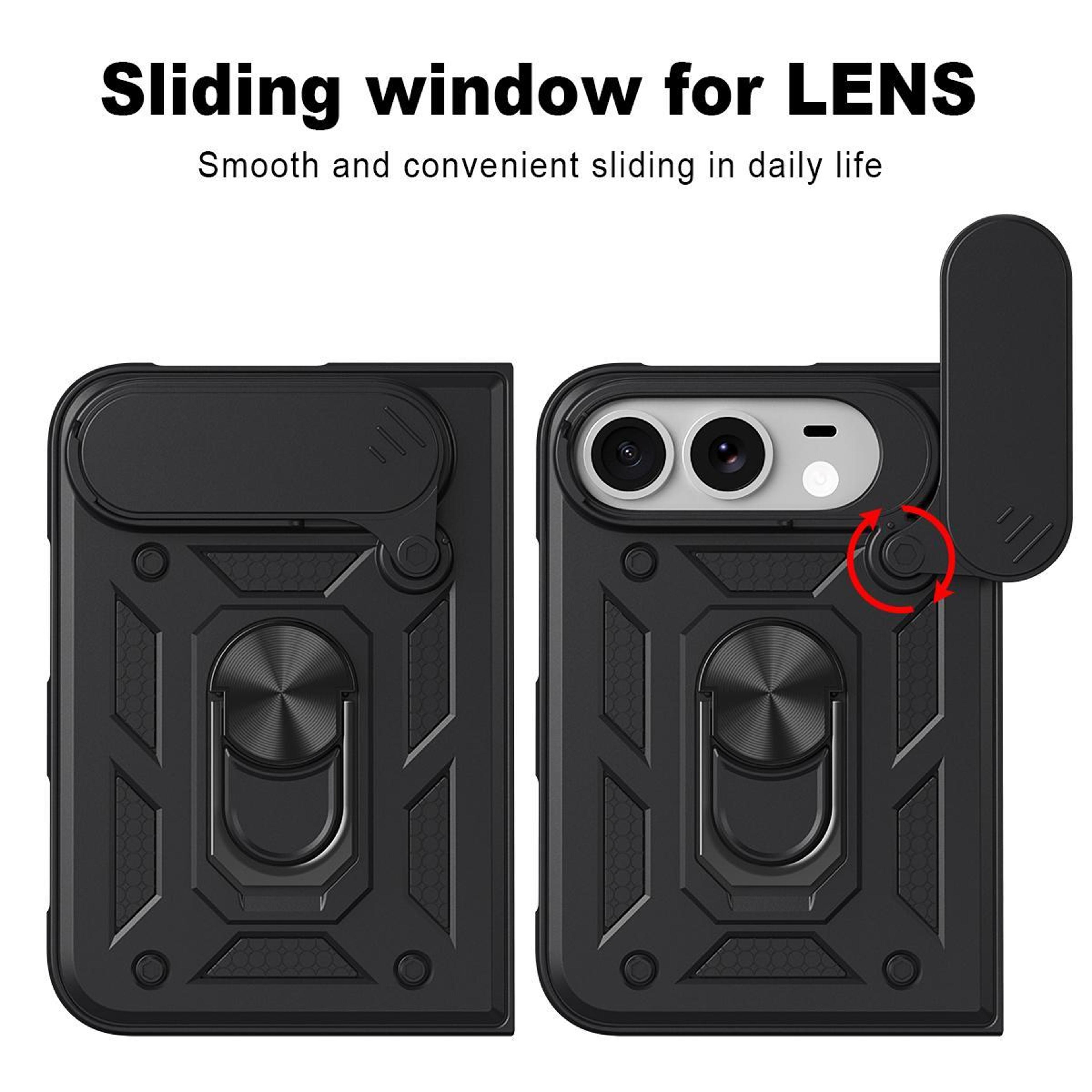Duo Sliding Camera Cover Phone Case With Ring Stand And Magnetic Holder Compatibility 3