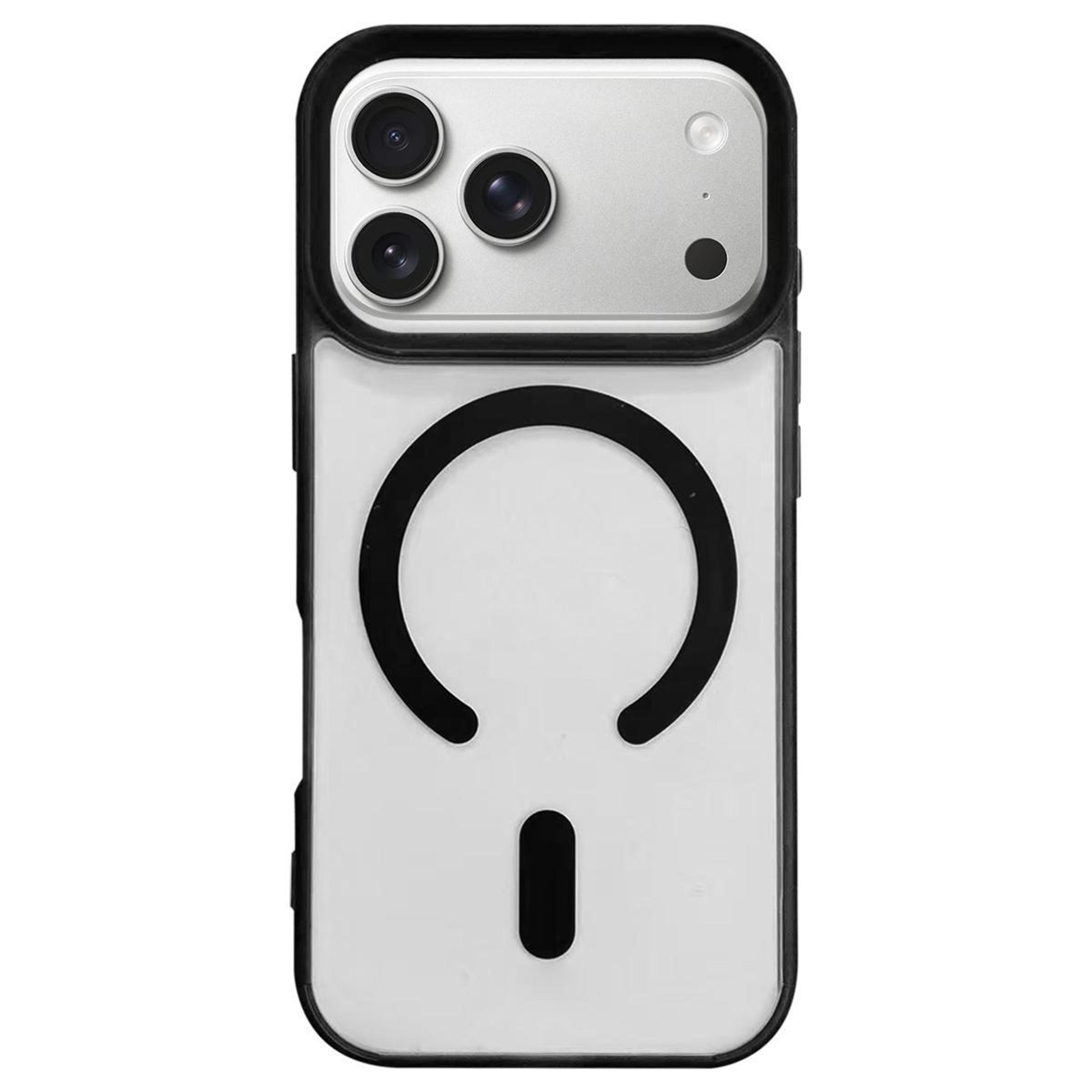 dual-side frosted clear phone case for 18 pro max with magnetic charging compatibility