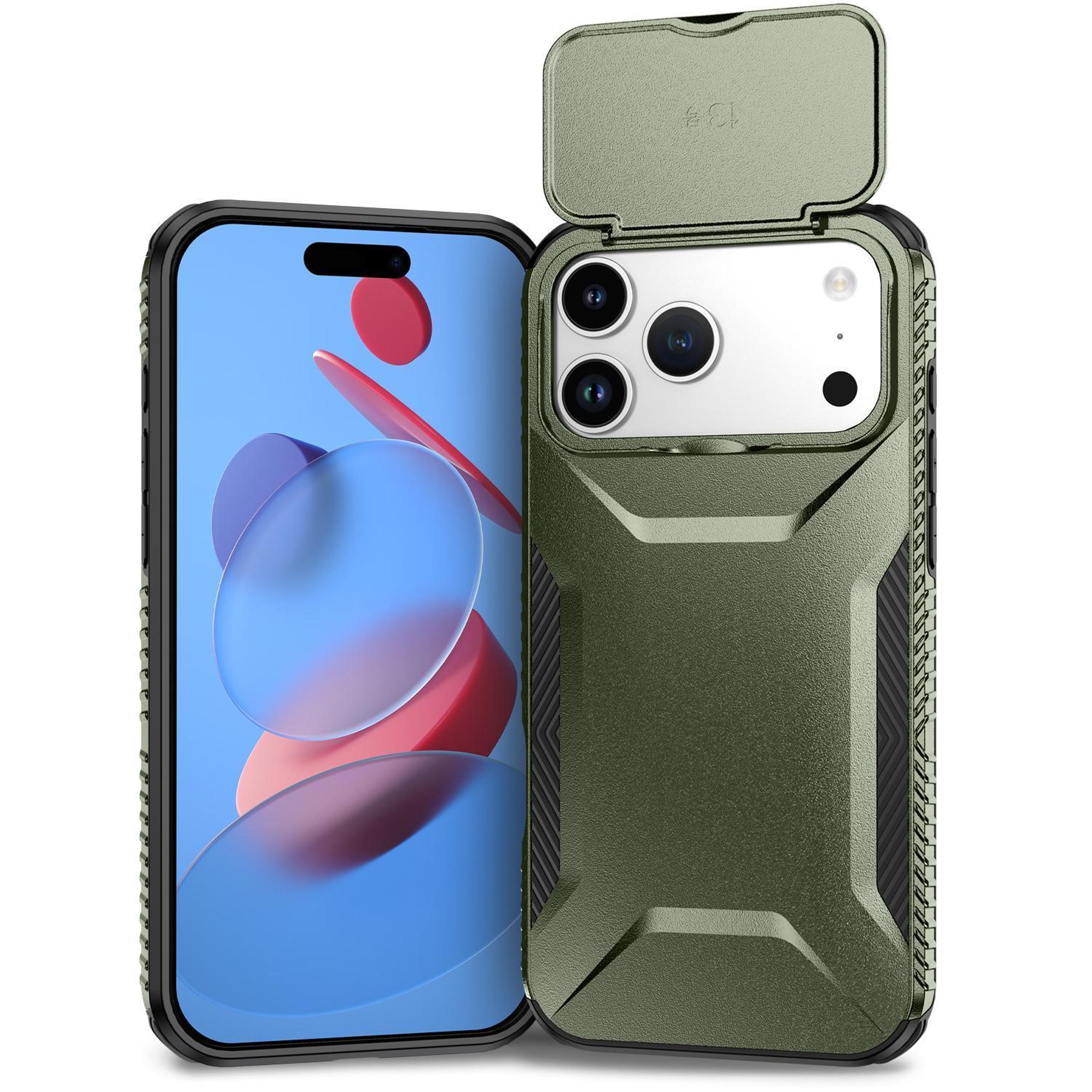 sliding camera cover phone case for 18 pro with tpu and pc protection