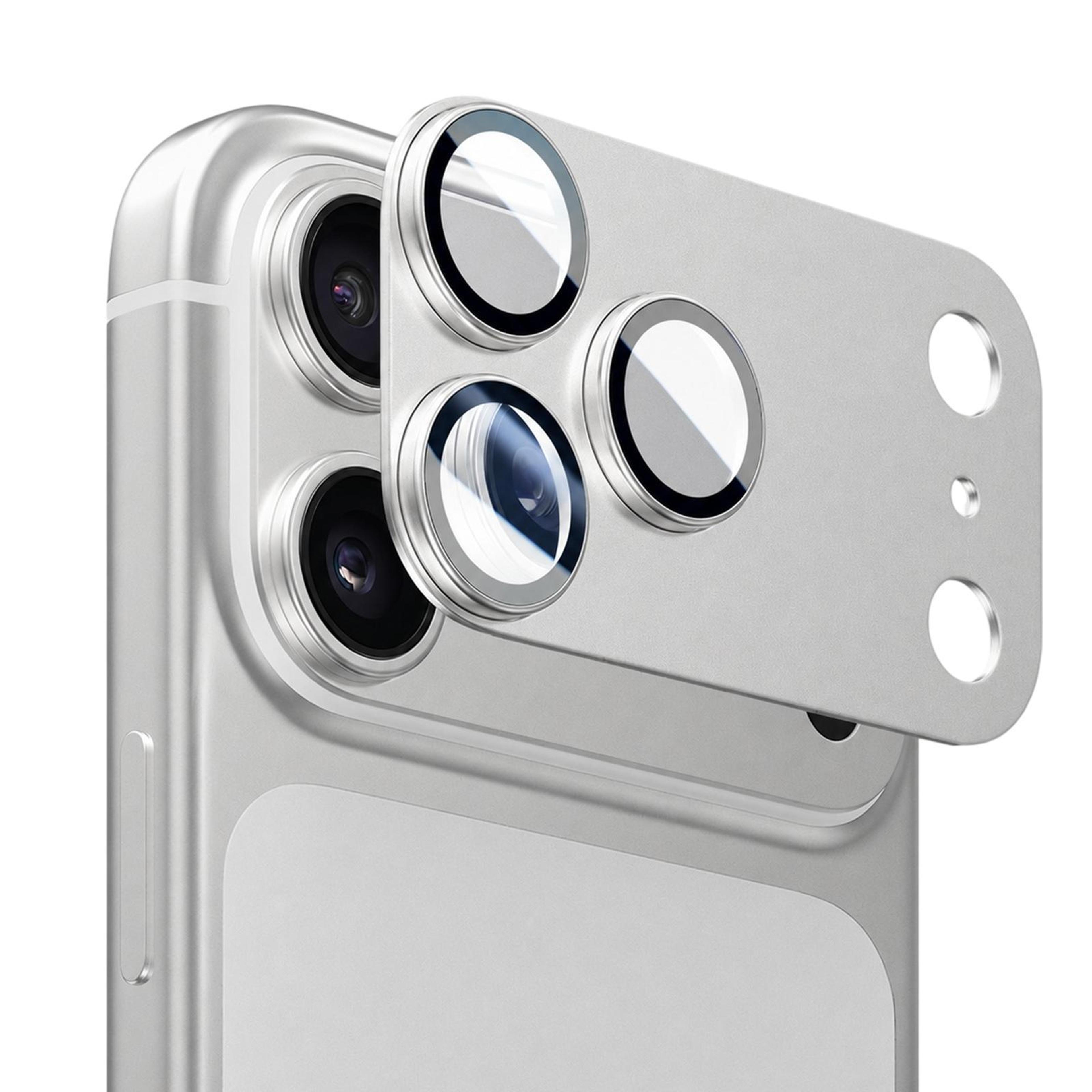 iphone 18 pro frosted metal camera lens protector with tempered glass