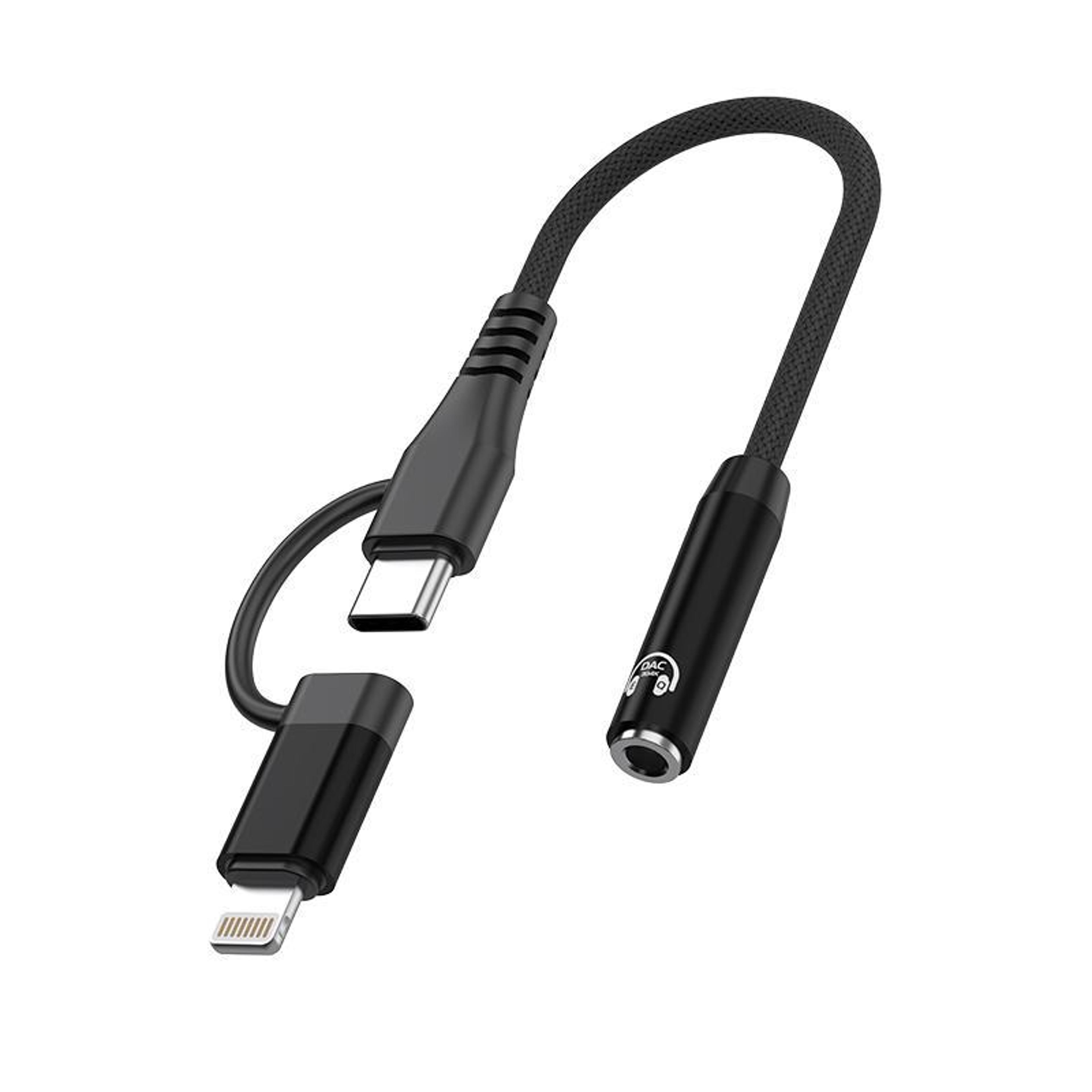 type-c and 8-pin to 3.5mm hifi dac audio adapter with eq