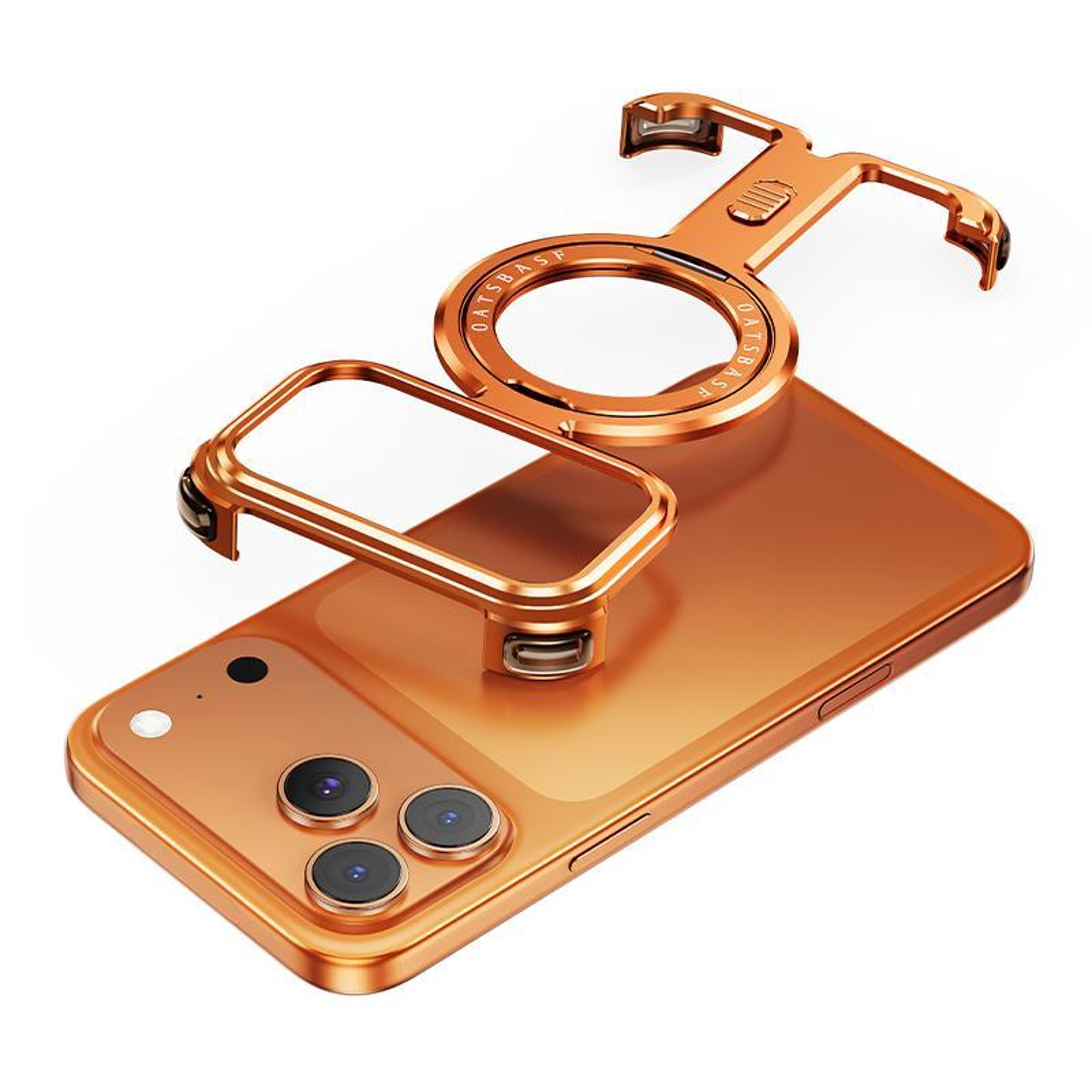 iphone 18 pro magnetic phone case with 360 degree rotating holder and frameless design