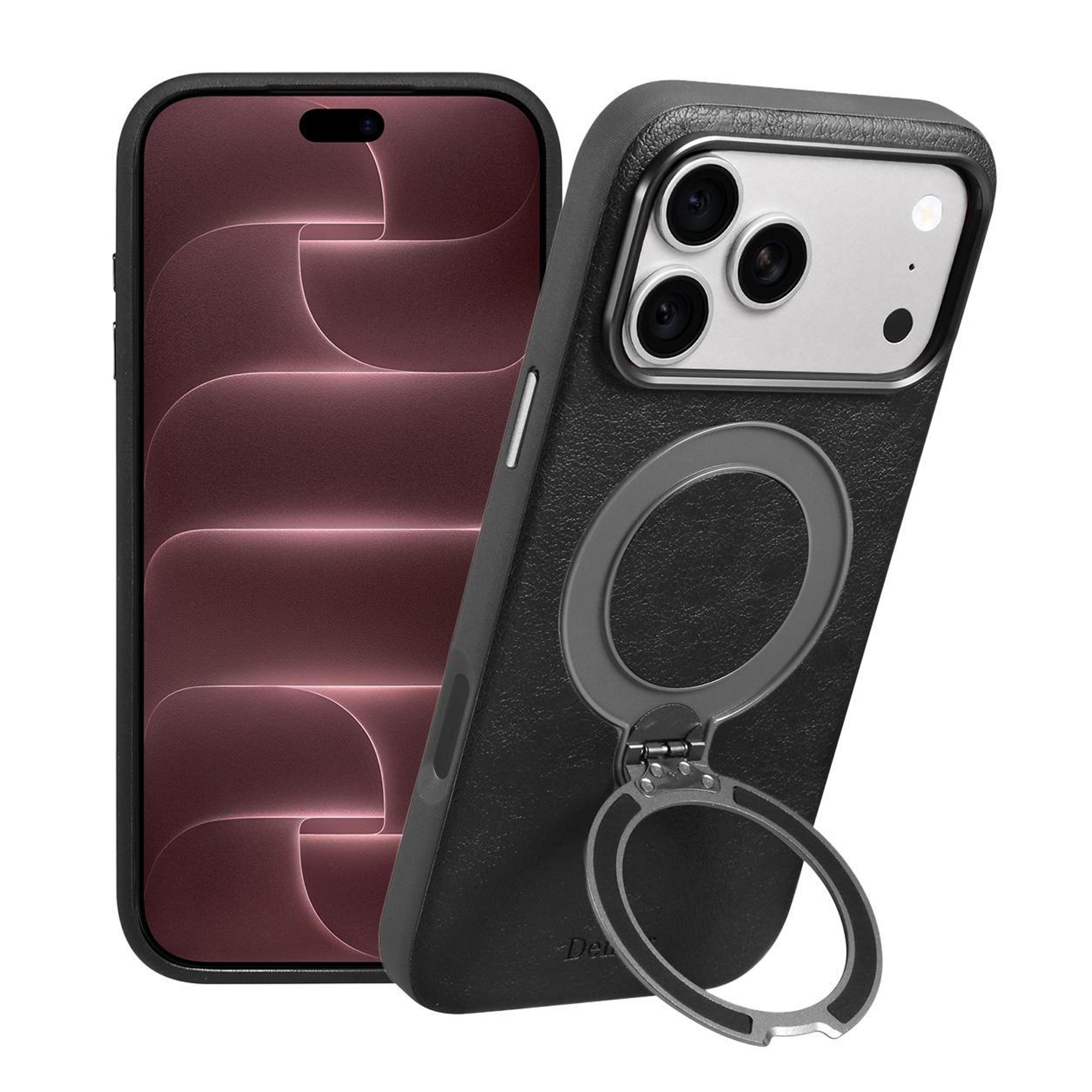 iphone 18 pro magnetic rotating pu leather phone case