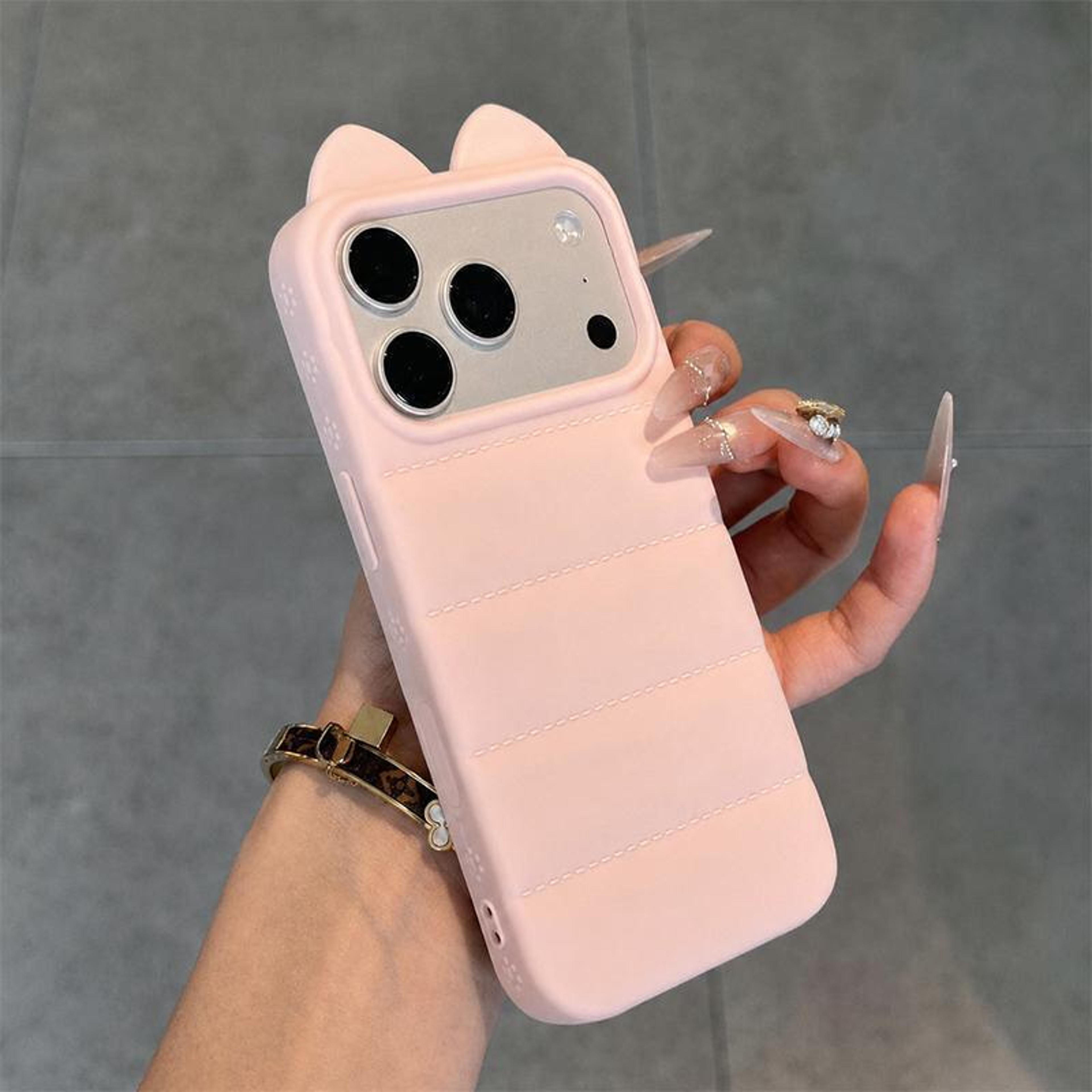 3d cat ear silicone shockproof case for iphone 18 pro max