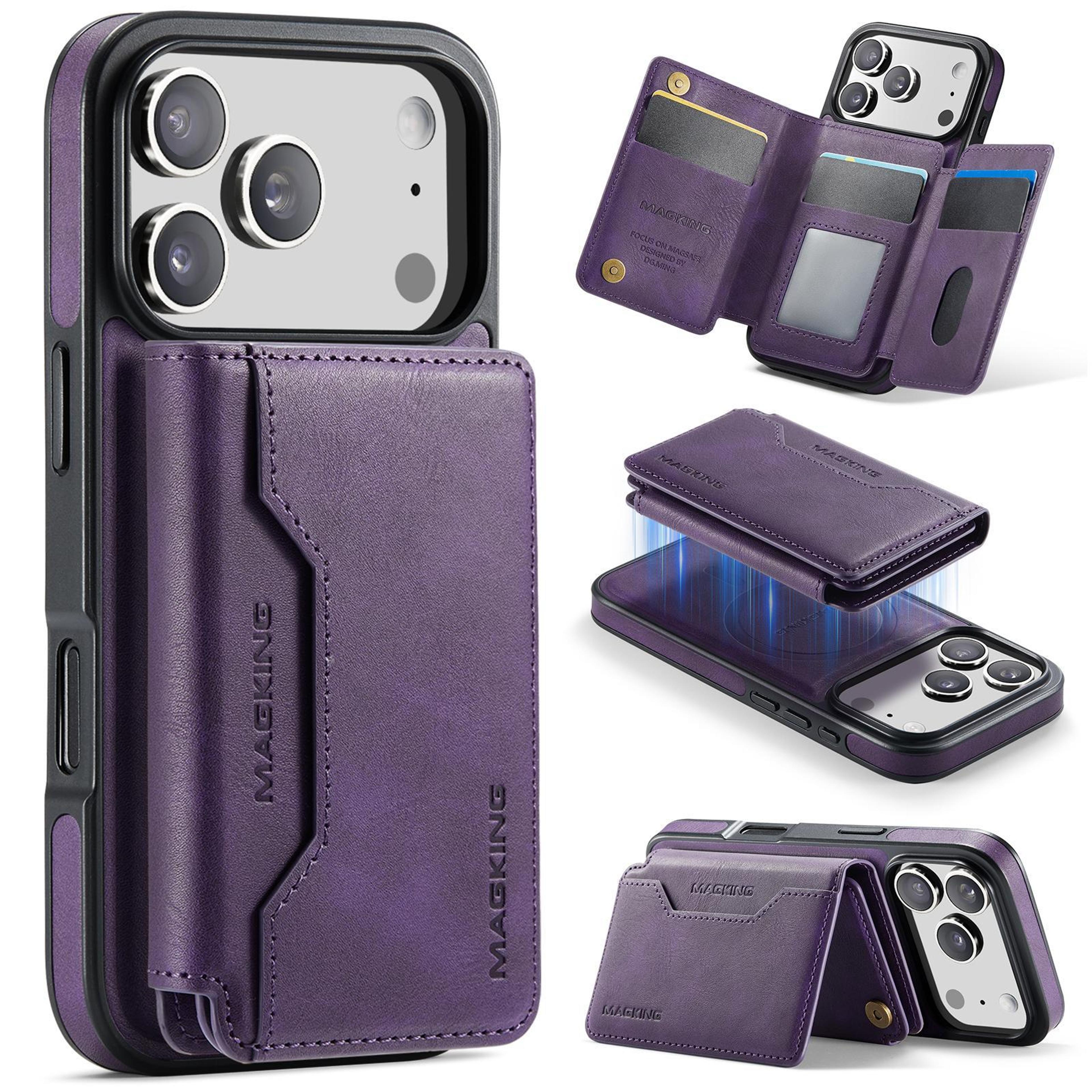 detachable magsafe wallet phone case for iphone 18 pro trifold card holder cover