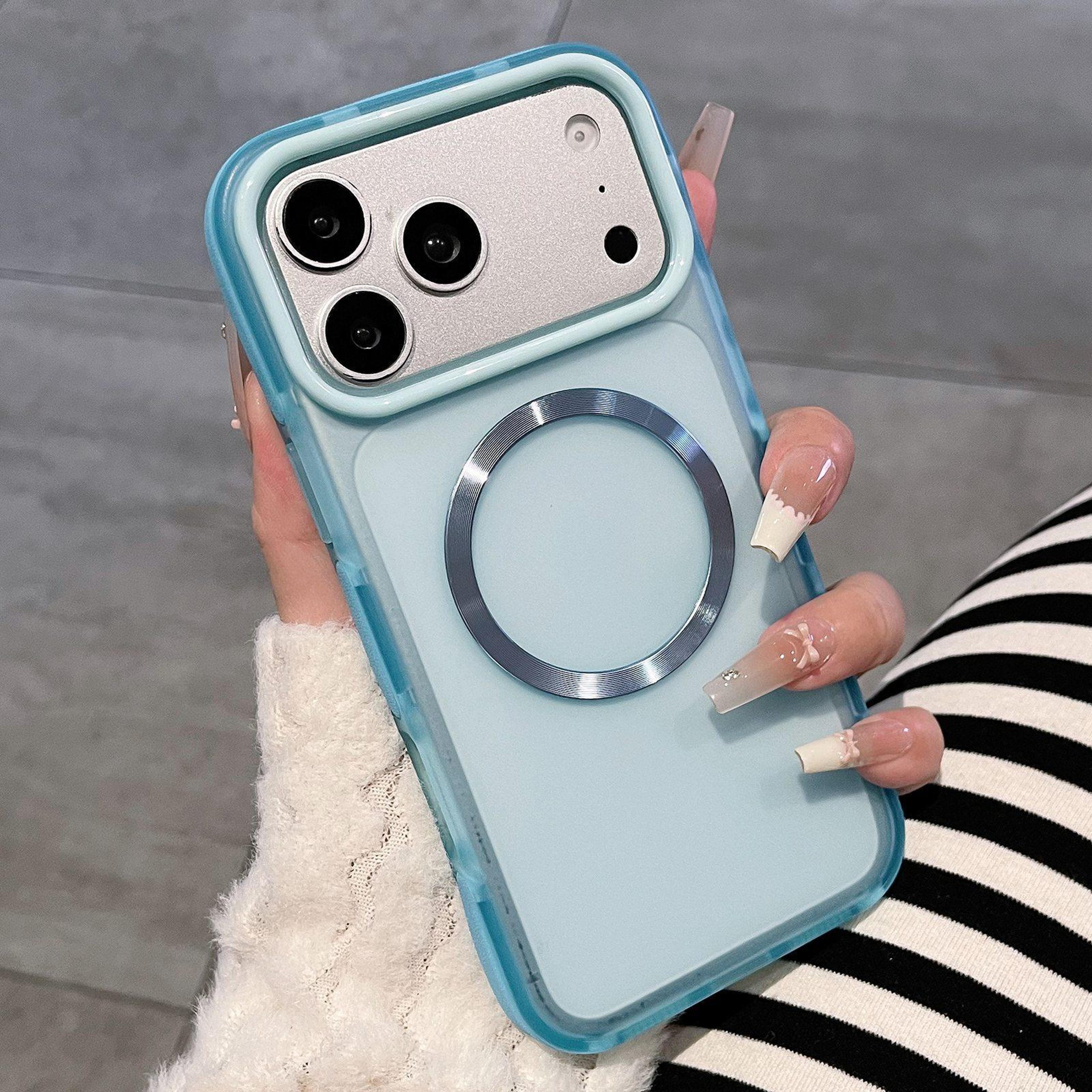 iphone 18 pro max magnetic case with dual-color translucent matte finish
