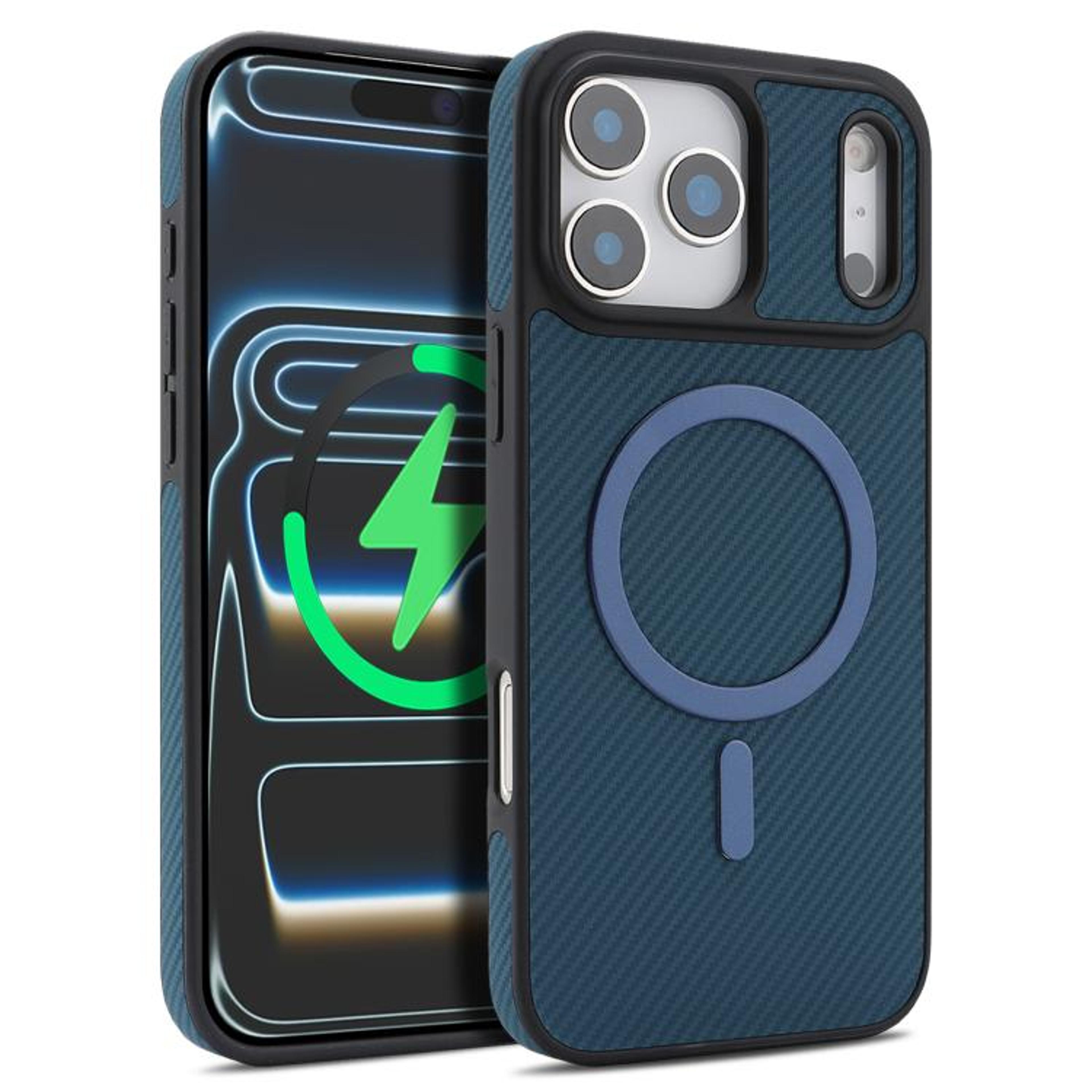 IPhone 18 Pro Case Carbon Fiber Leather MagSafe Phone Case With Camera Protection 10