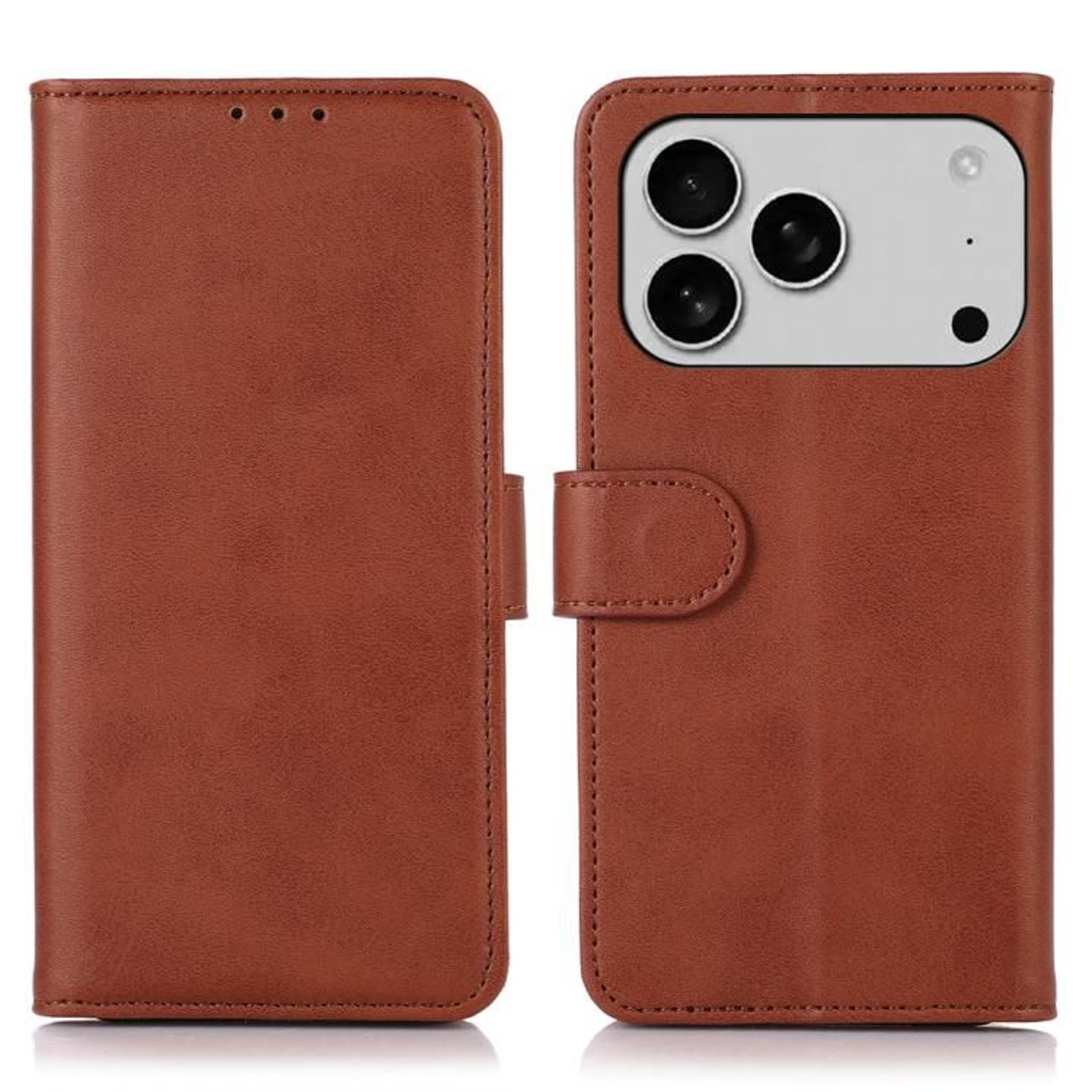 IPhone 18 Pro Max Wallet Case With CowTexture PU Leather Card Holder And Kickstand 10